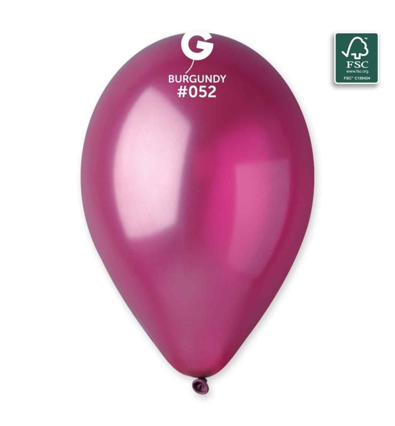 13" Gemar Metallic Burgundy Balloons 50ct