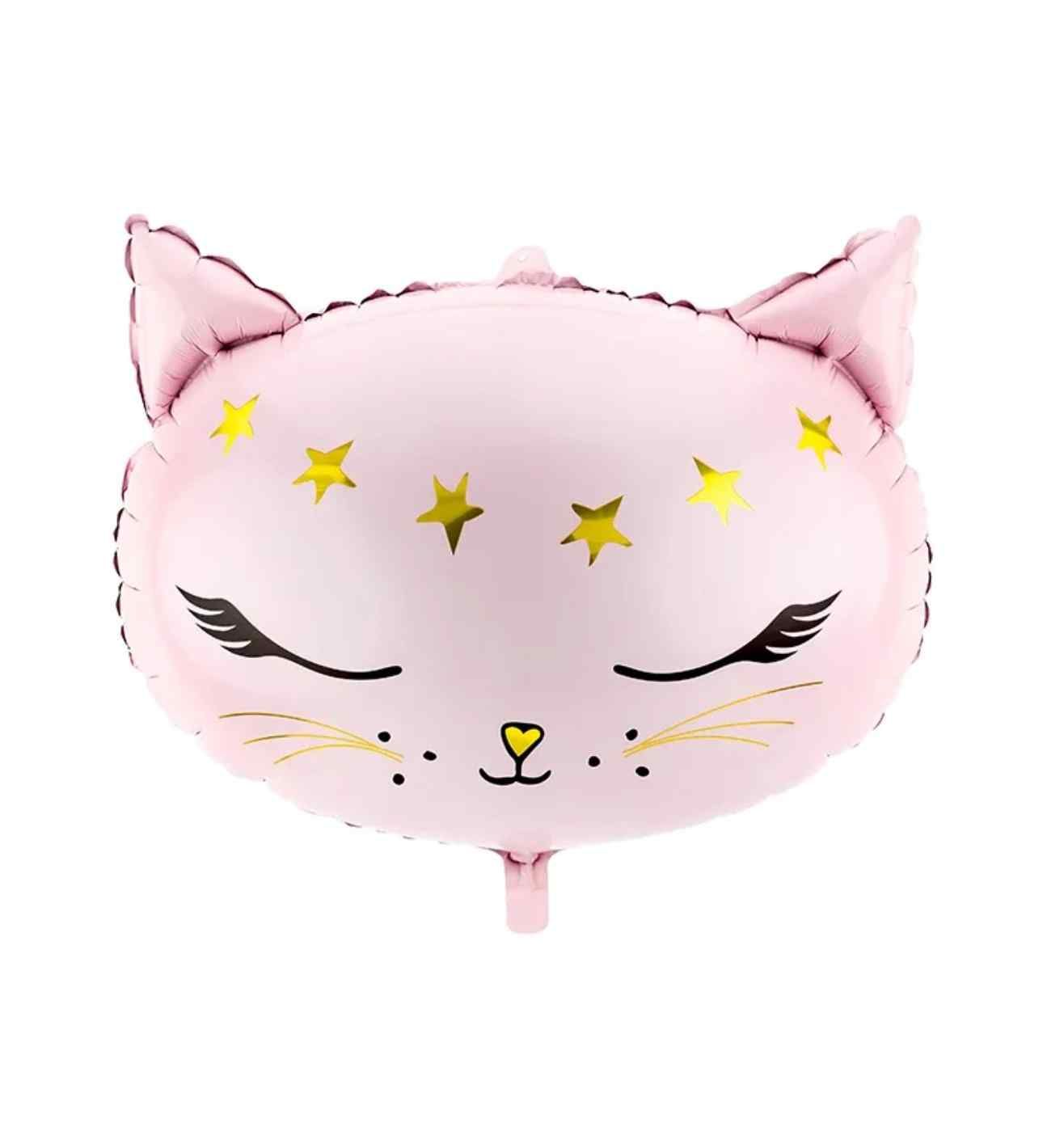 14" Party Deco Pink Star Cat Shape