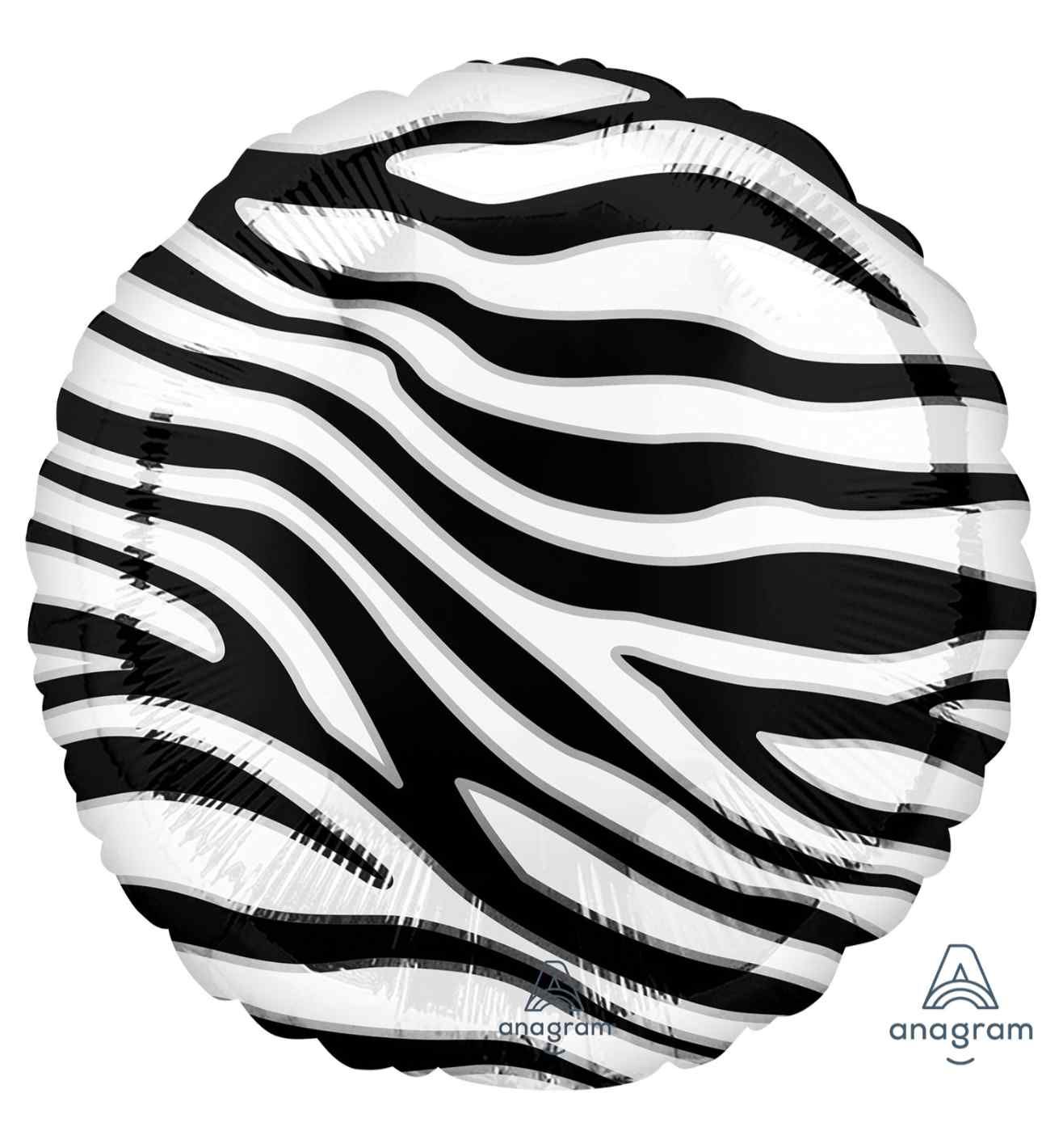 18" Animalz Zebra Print Foil Balloon