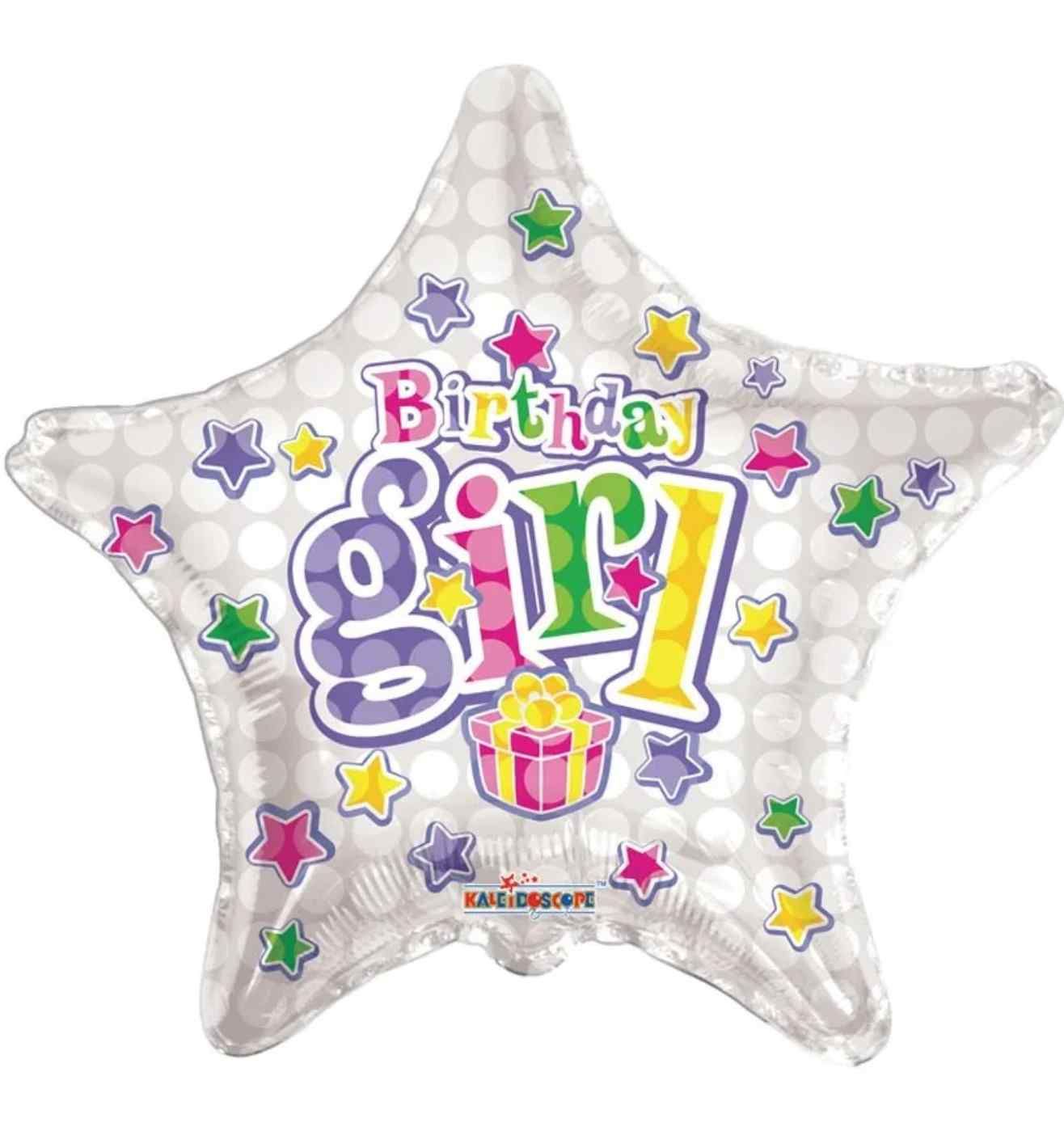 18" Birthday Girl Star Foil Balloon