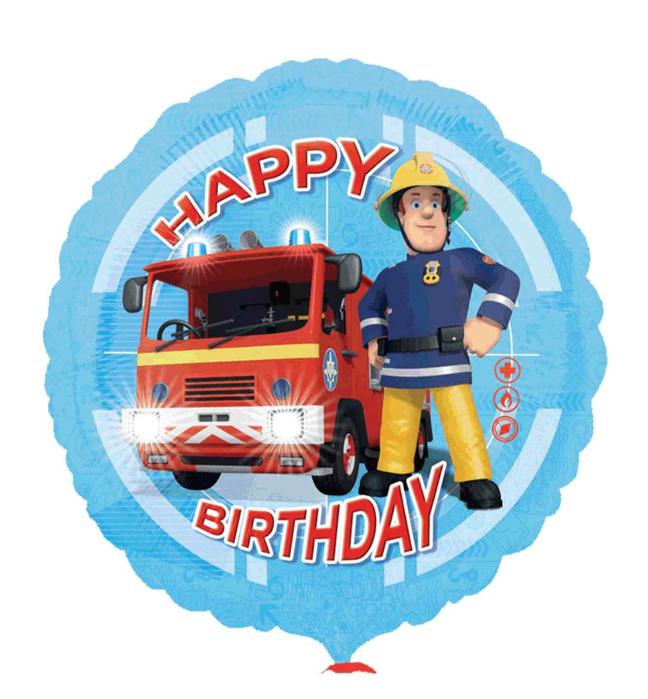18" Fireman Sam Happy Birthday Foil Balloon