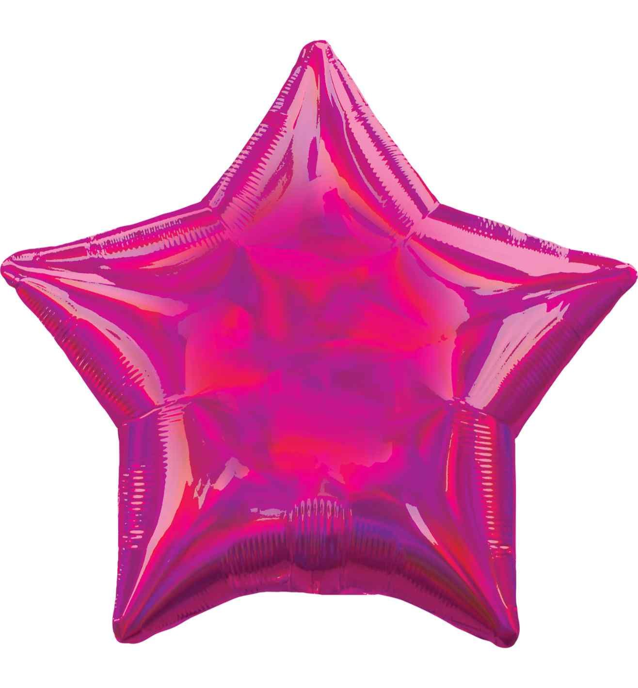 17" Magenta Iridescent Star Foil Balloon Anagram - Unpackaged
