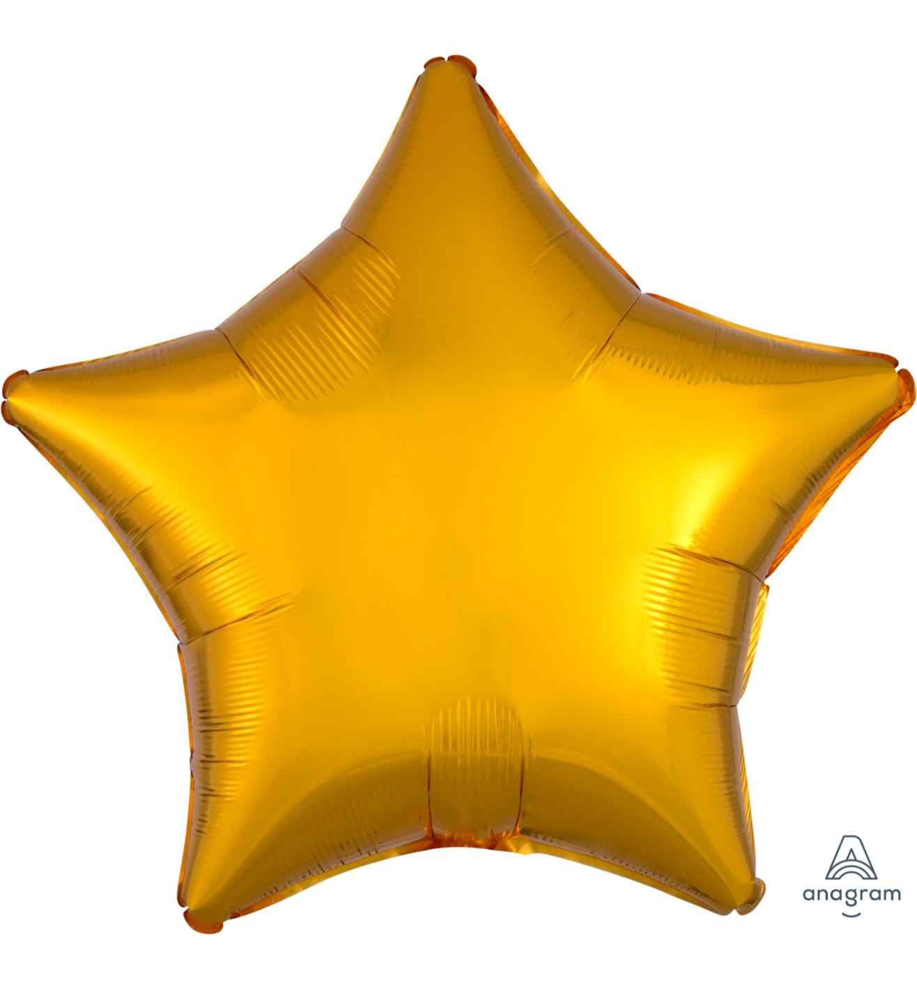 17" Metallic Gold Star Foil Balloon Anagram - Unpackaged
