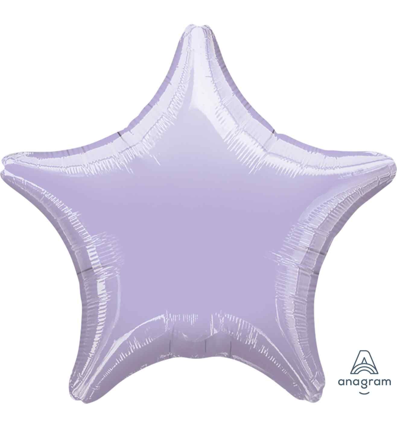 17" Metallic Pastel Lilac Star Foil Balloon Anagram - Unpackaged