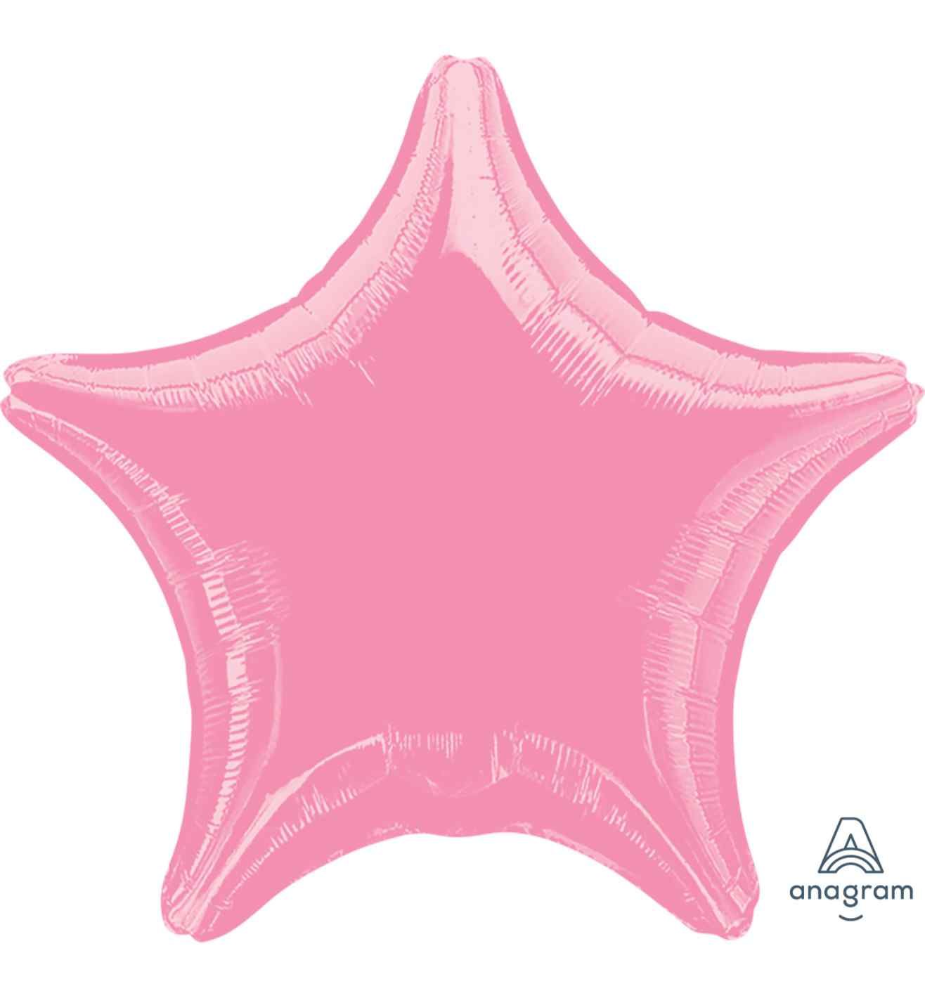 17" Metallic Pink Star Foil Balloon Anagram - Unpackaged