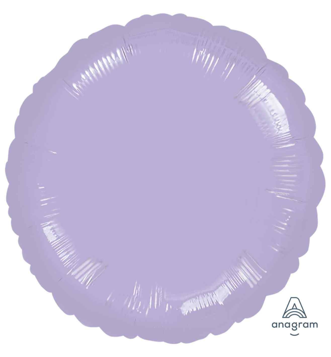 17" Pastel Lilac Round Foil Balloon Anagram - Unpackaged