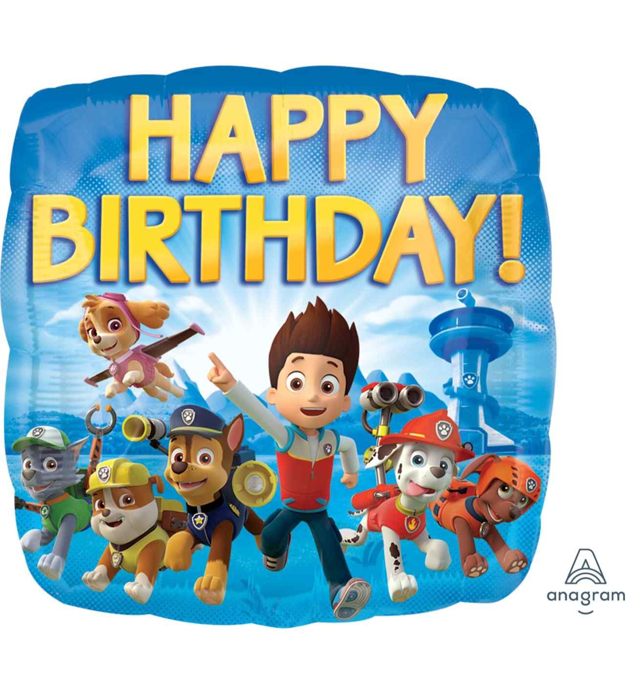 18" Paw Patrol Happy Birthday Foil Balloon
