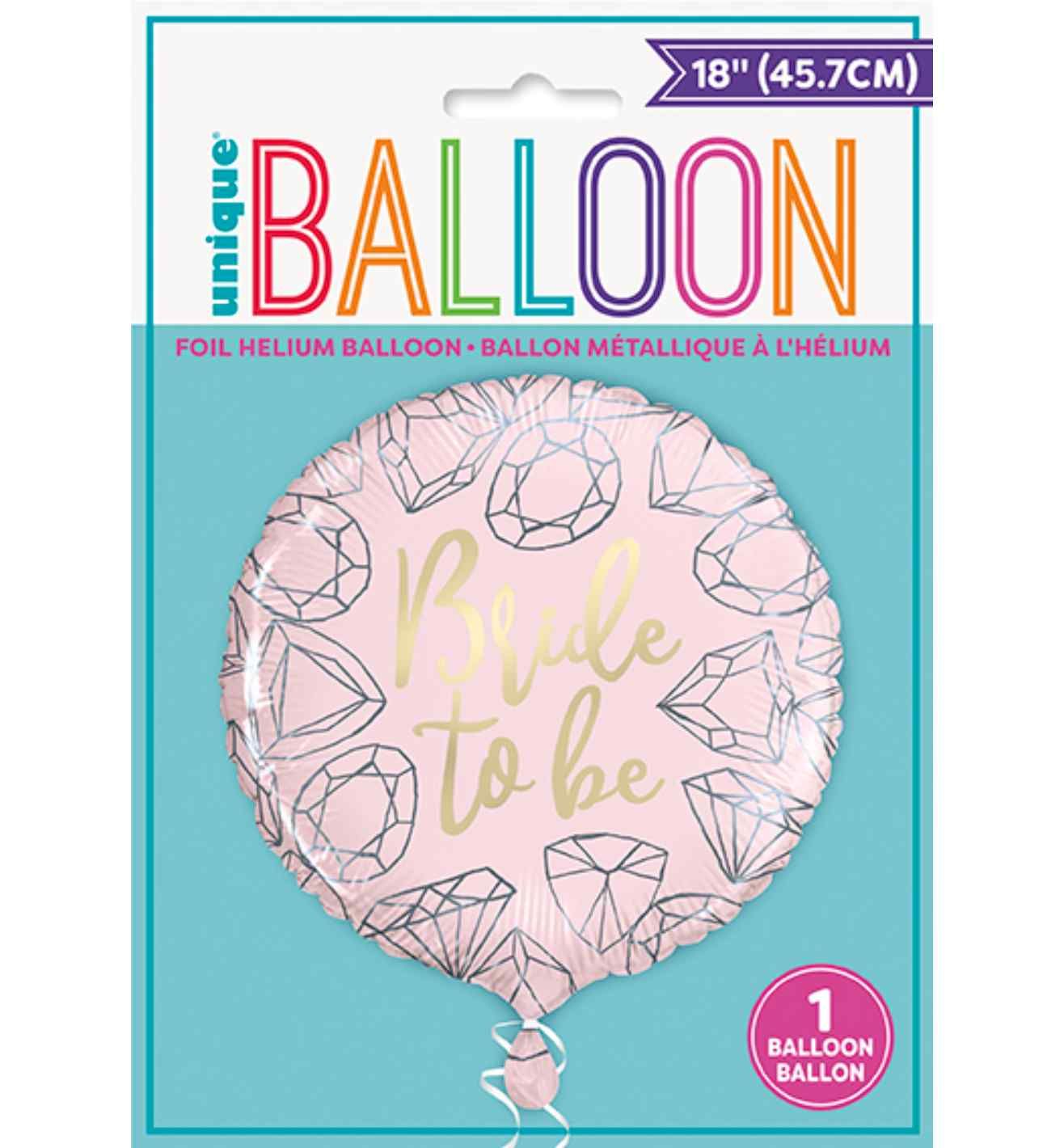 18" Unique Party Pink Diamond Bride To Be Foil Foil Balloon