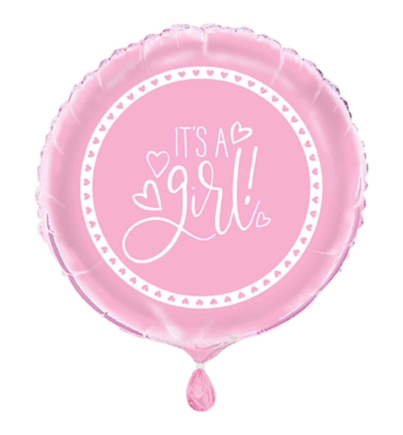 18" Unique Party Pink Hearts Baby Shower Foil Balloon