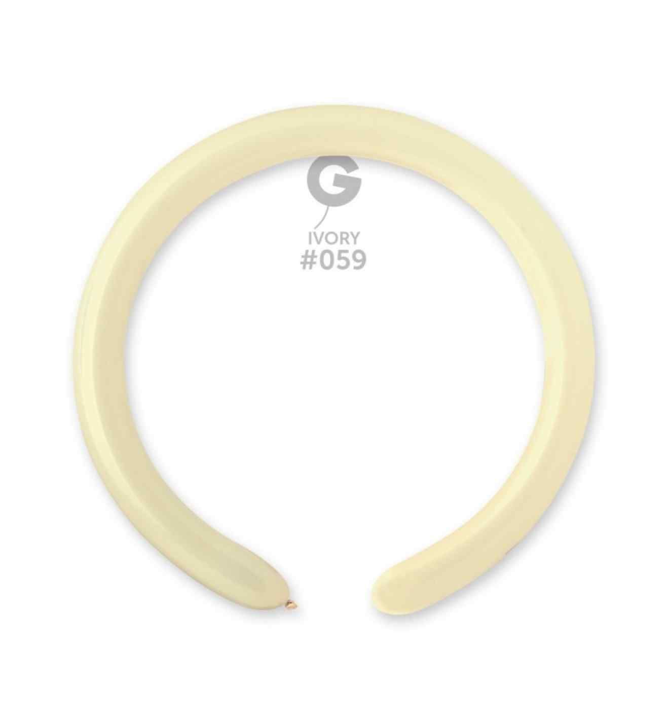 2" Gemar Ivory Modelling Balloon 100ct