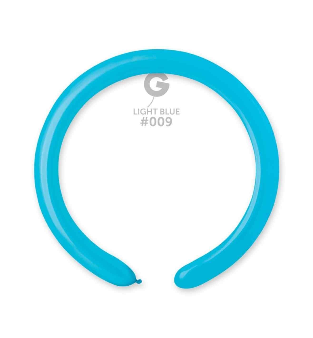 2" Gemar Light Blue Modelling Balloon 100ct