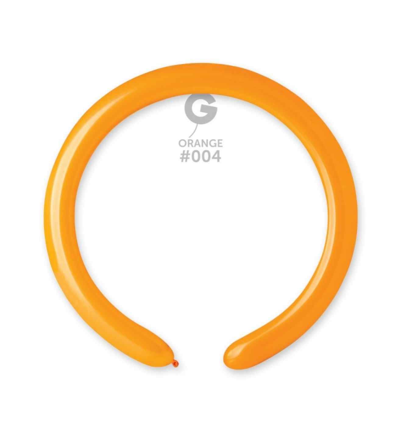 2" Gemar Orange Modelling Balloon 100ct