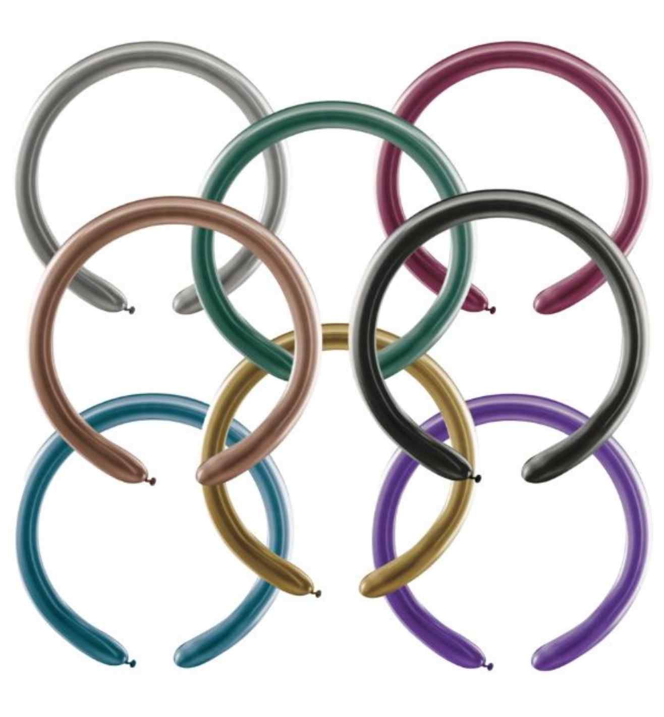 2" Gemar Shiny Ast Modelling Balloon 50ct