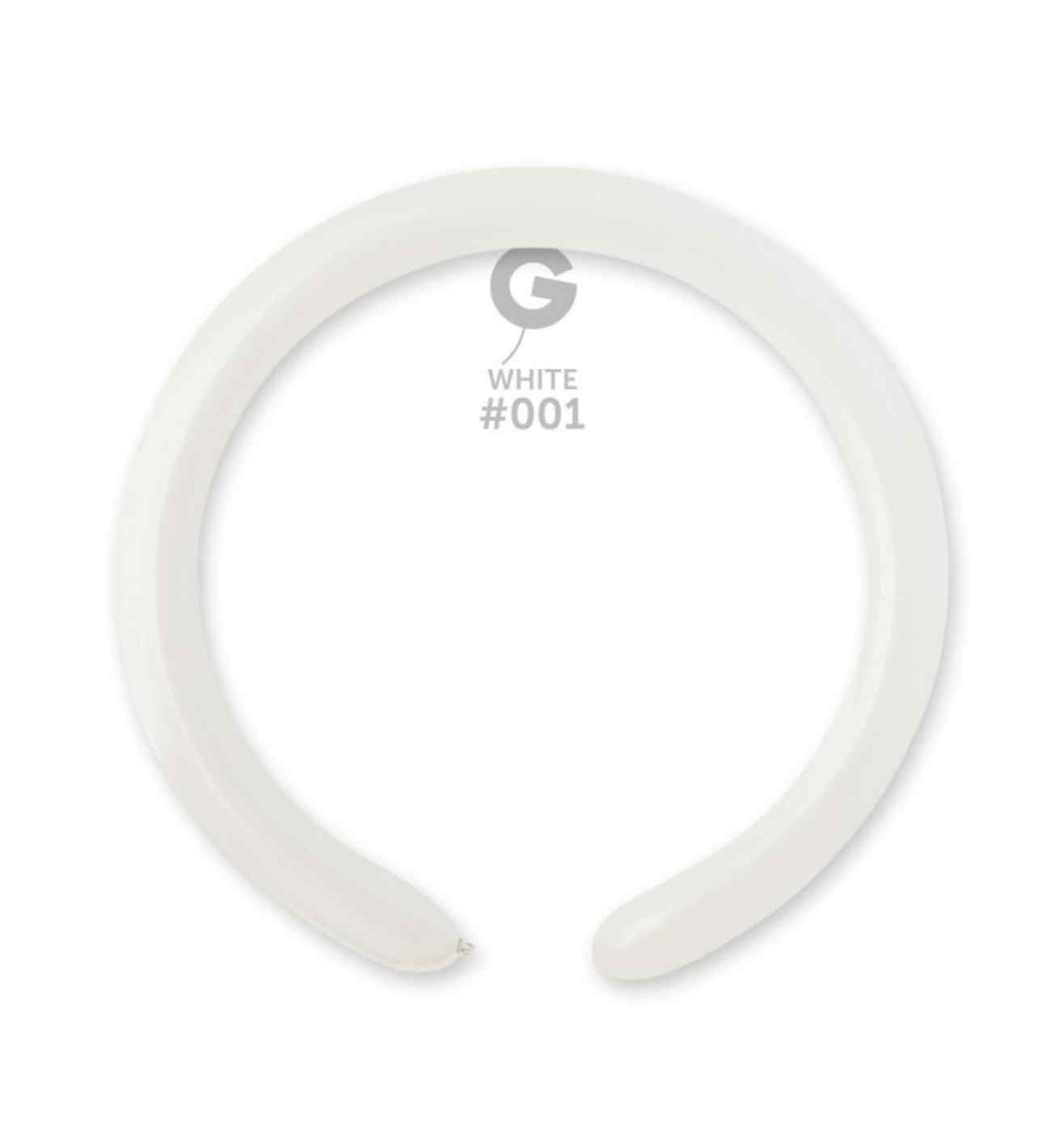 2" Gemar White Modelling Balloon 100ct