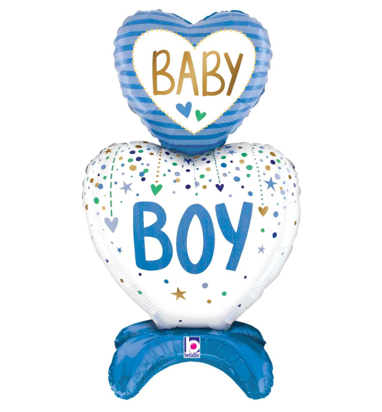 Betallic Standup Baby Boy Hearts Foil