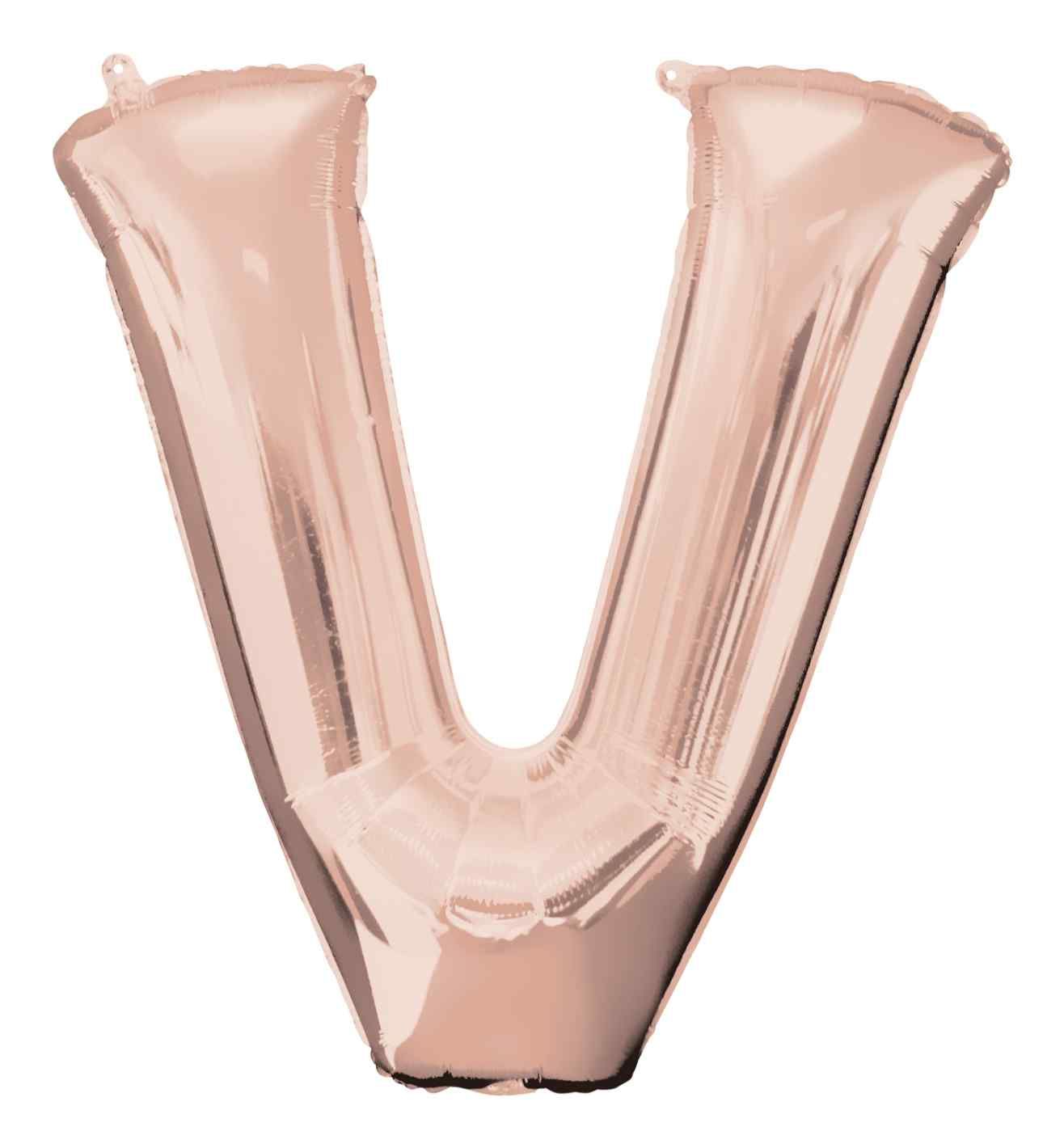 34" Anagram Rose Gold Letter V