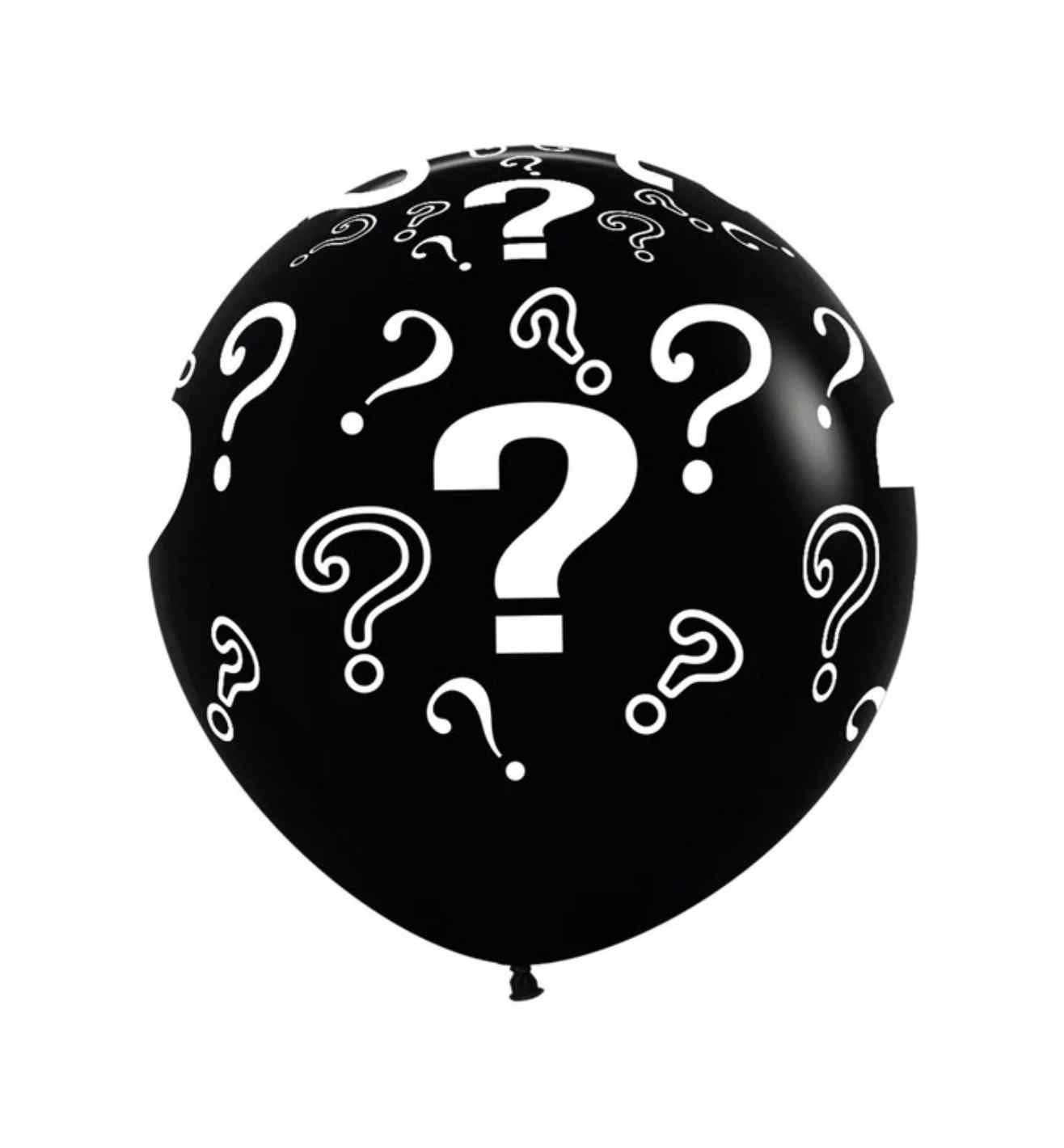36" Sempertex Question Marks Black 080 Fashion Latex 2ct.