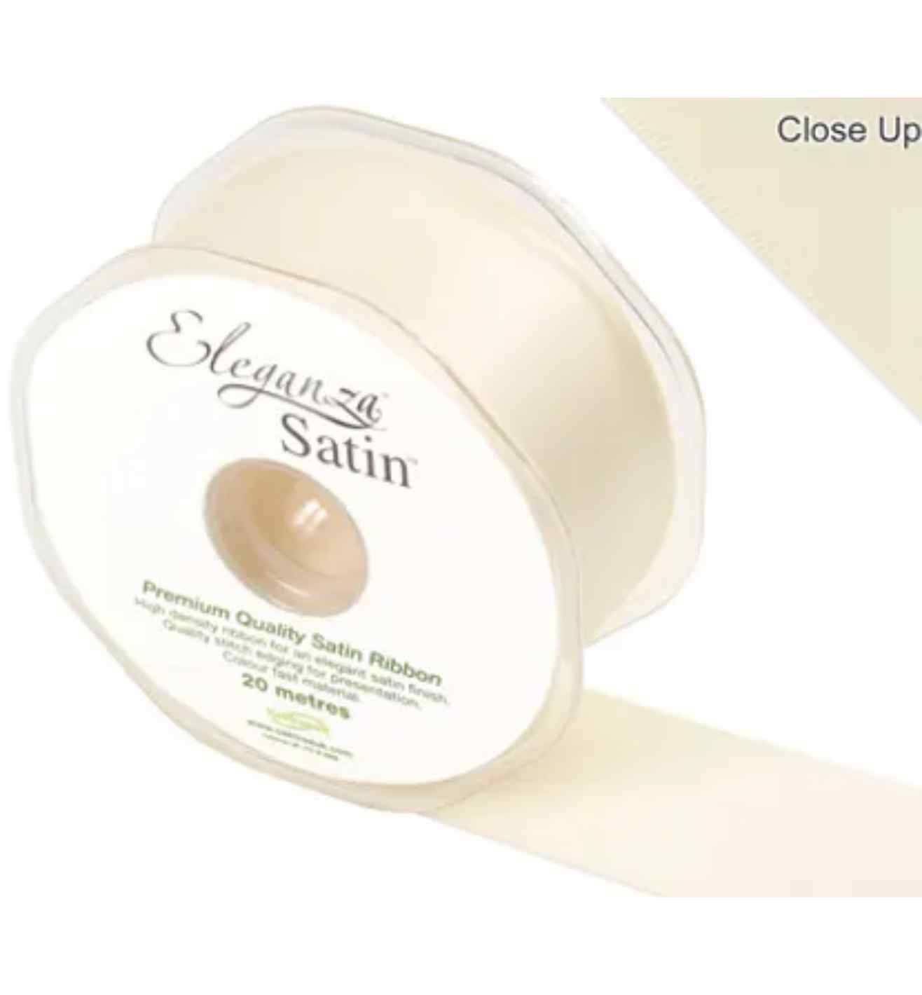 Eleganza Double Faced Satin 38mm x 20m Cream
