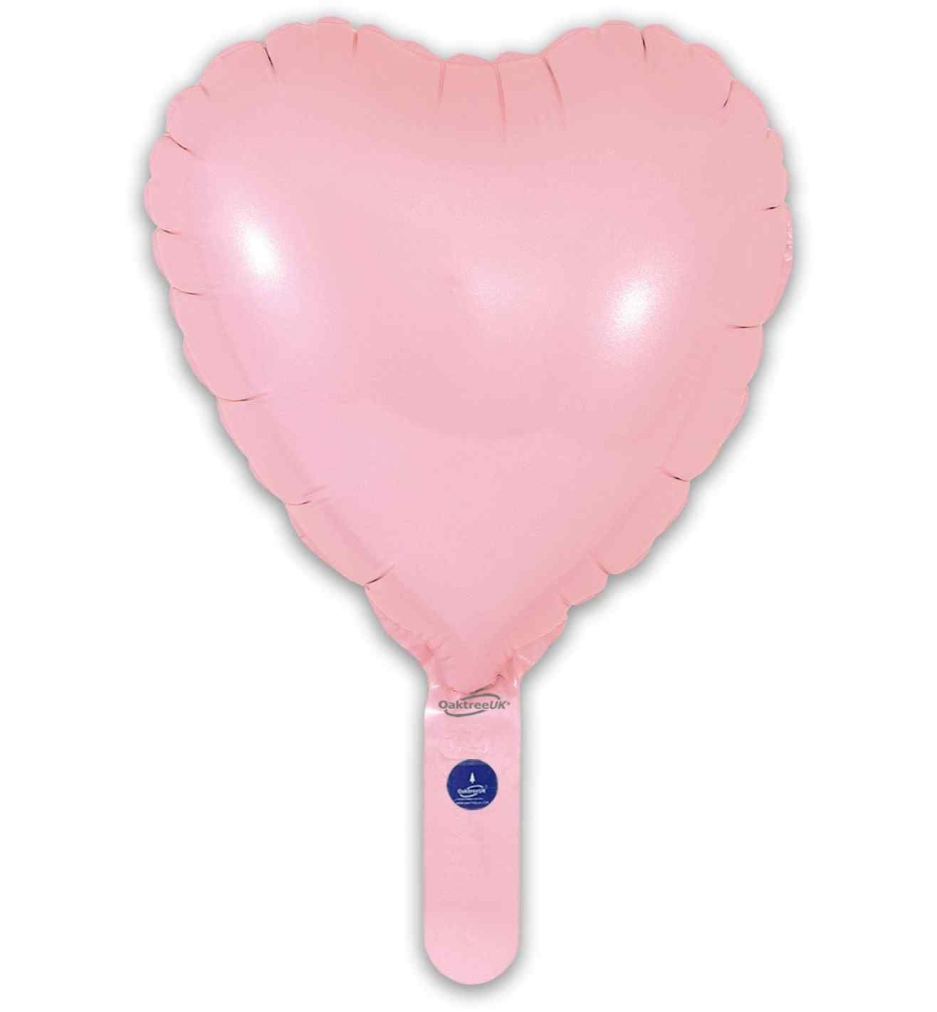 9" Oaktree Matte Pink Heart 5pcs
