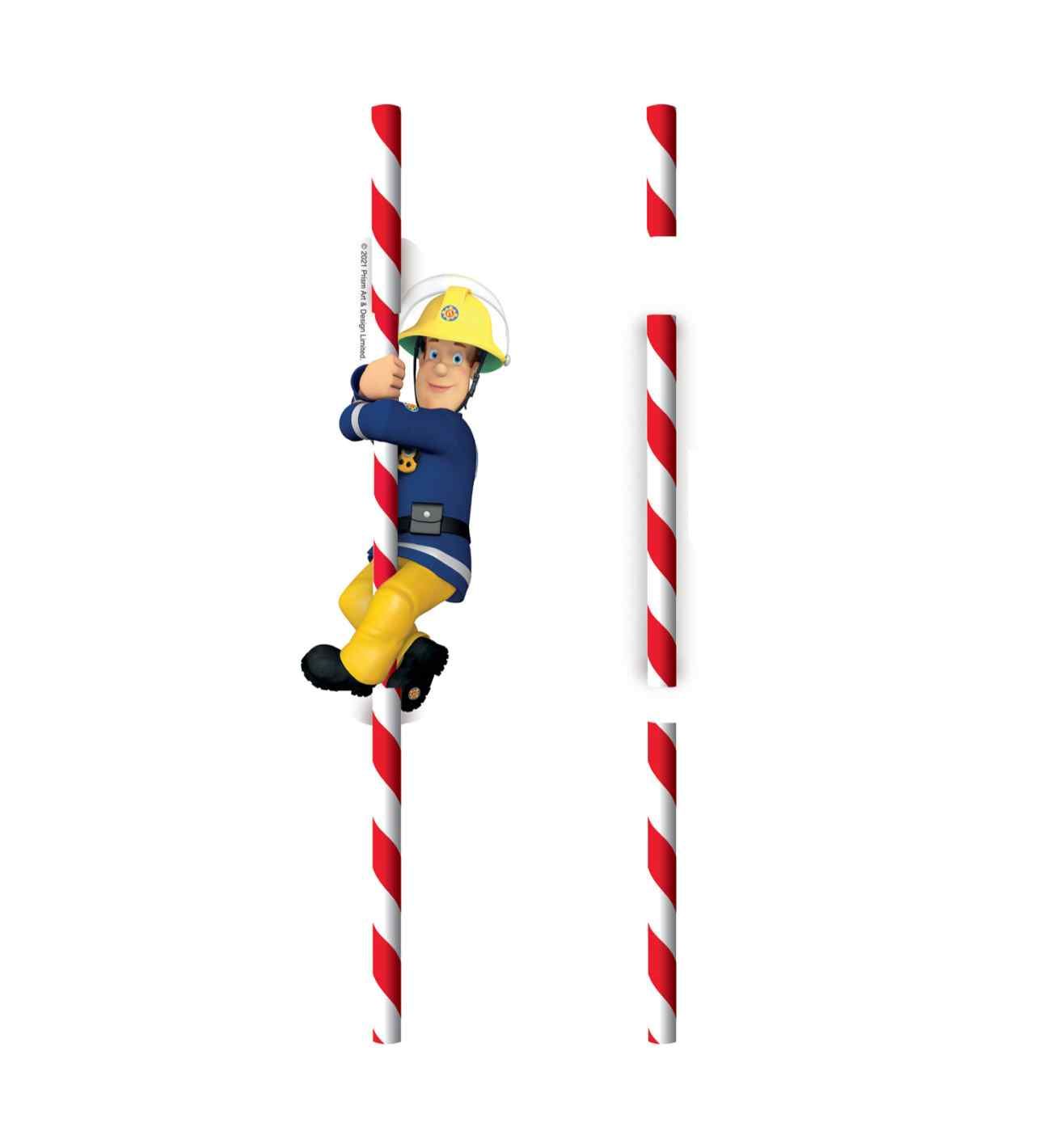Fireman Sam Paper Straws 8ct