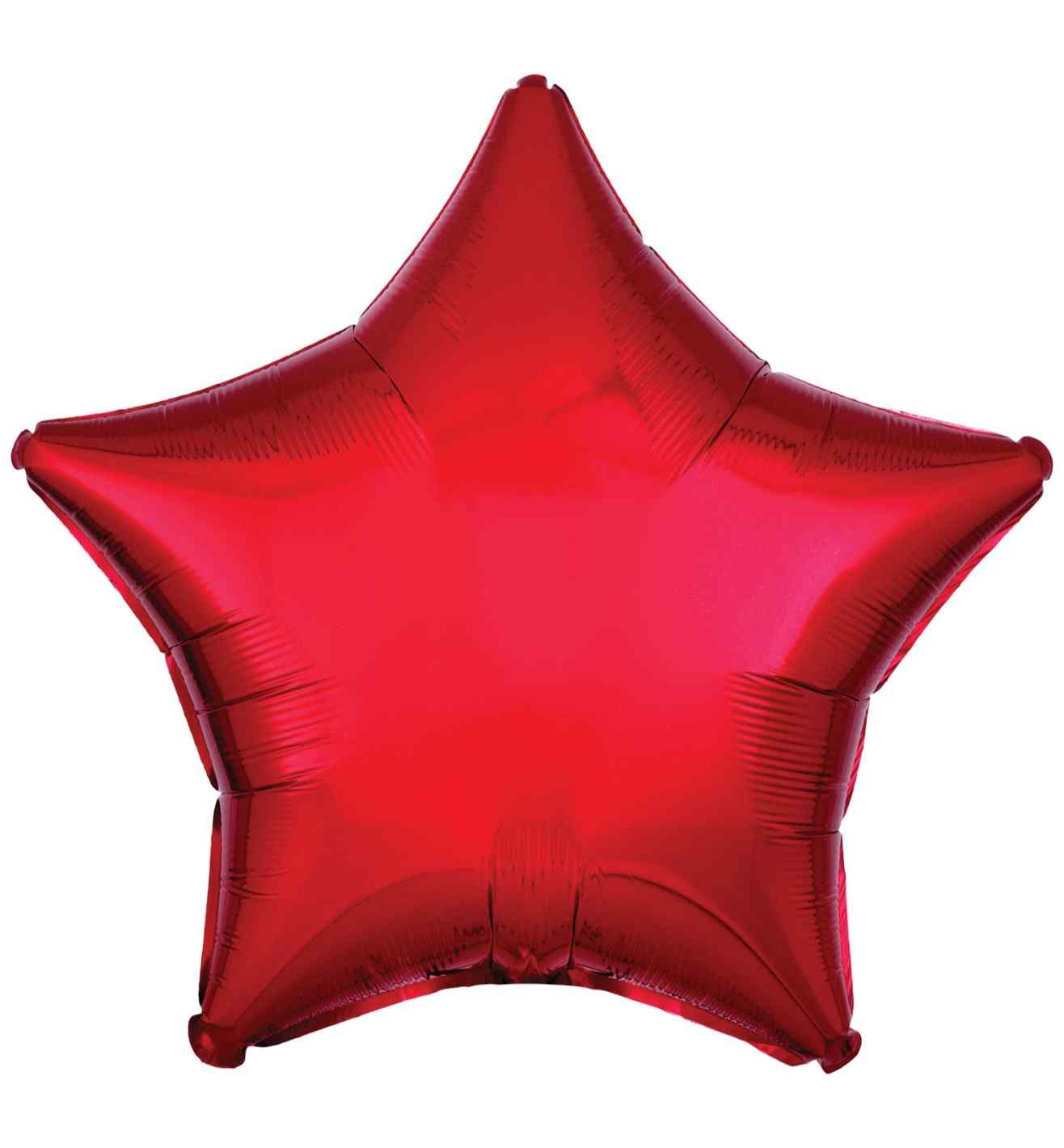17" Amscan Metallic Red Star Foil Balloon
