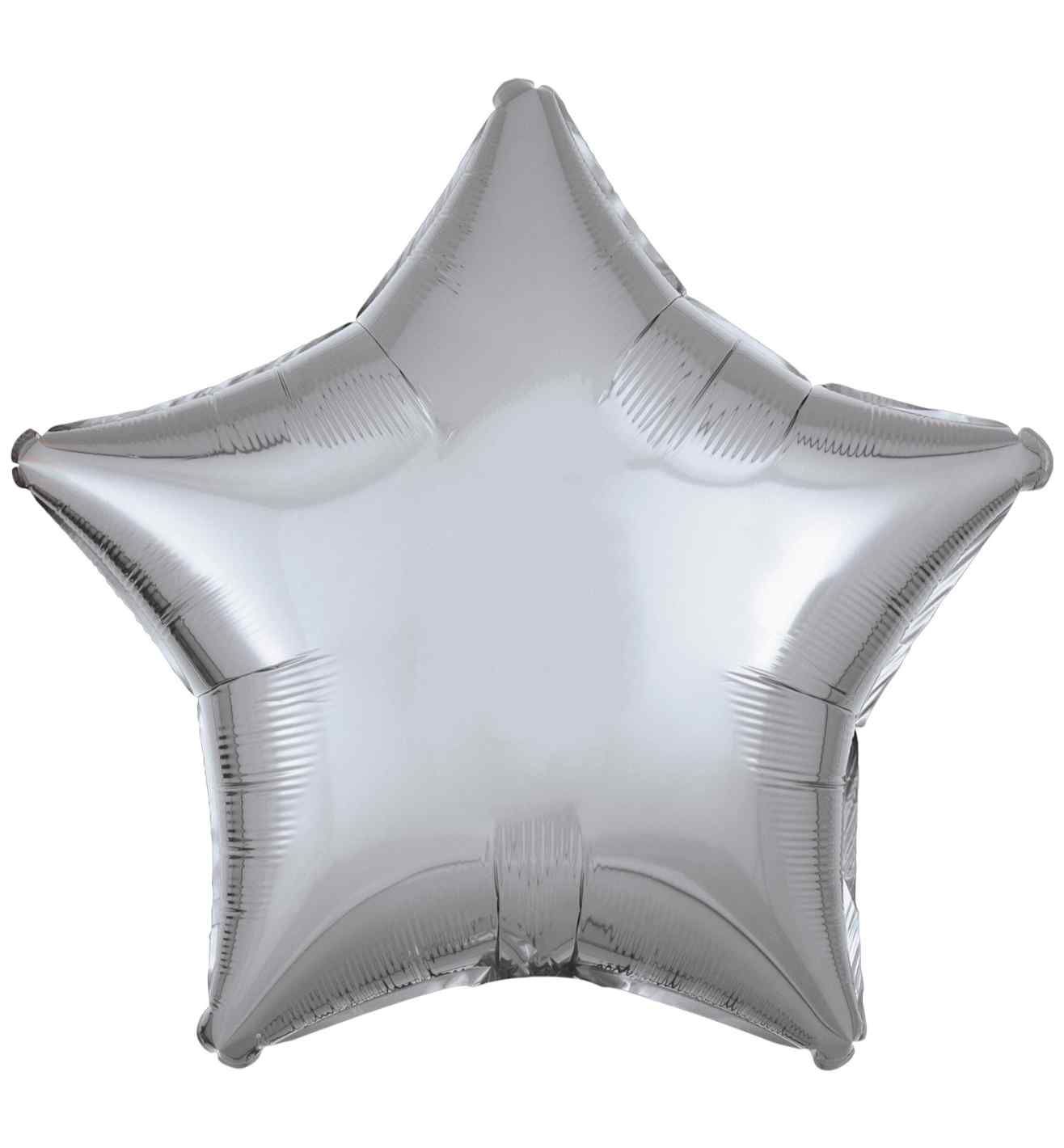 17" Amscan Metallic Silver Star Foil Balloon