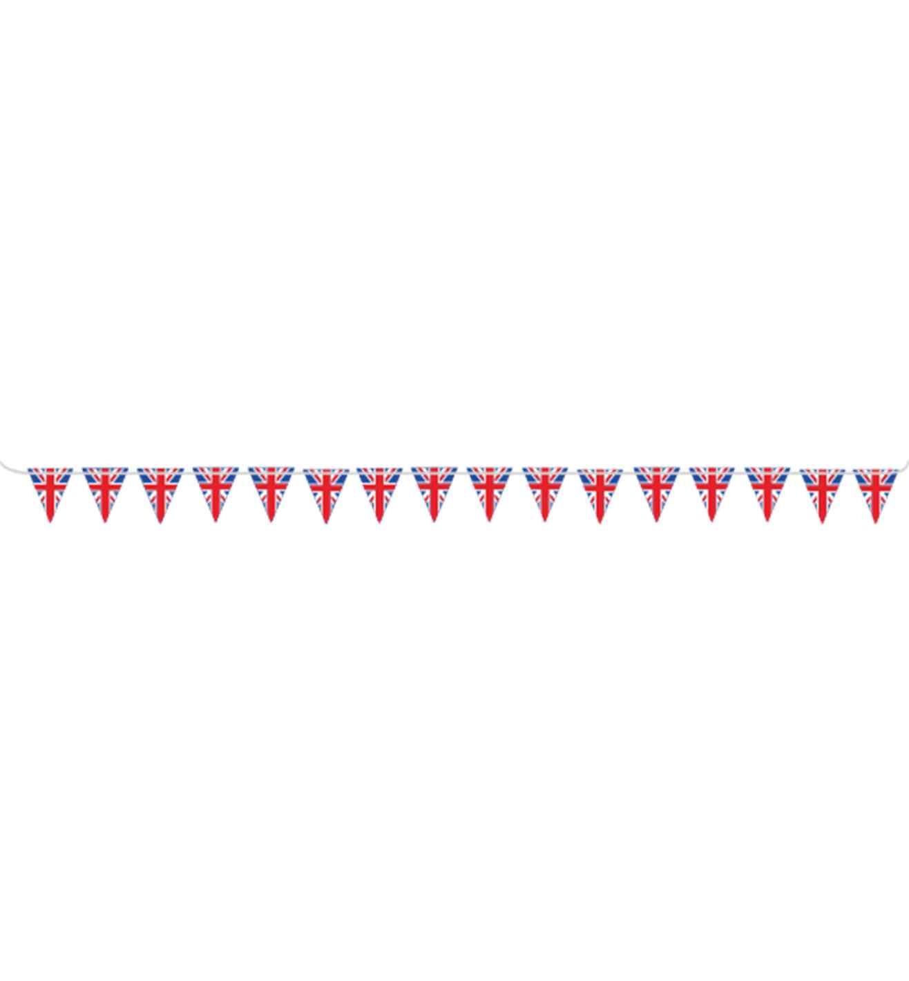Red White & Blue Union Jack Flag Paper Pennant Bunting 10m