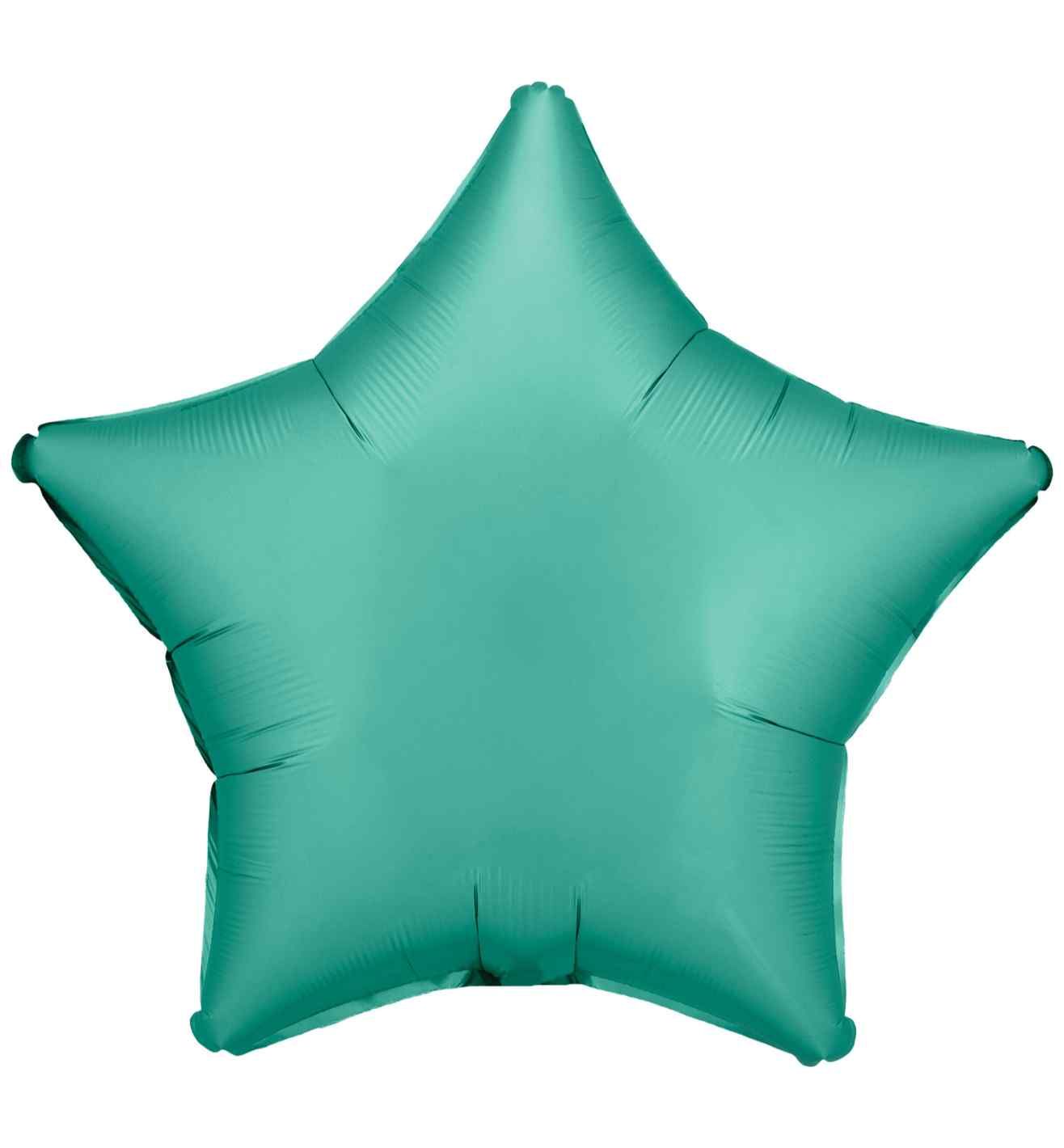 17" Amscan Silk Lustre Jade Green Star Foil Balloon