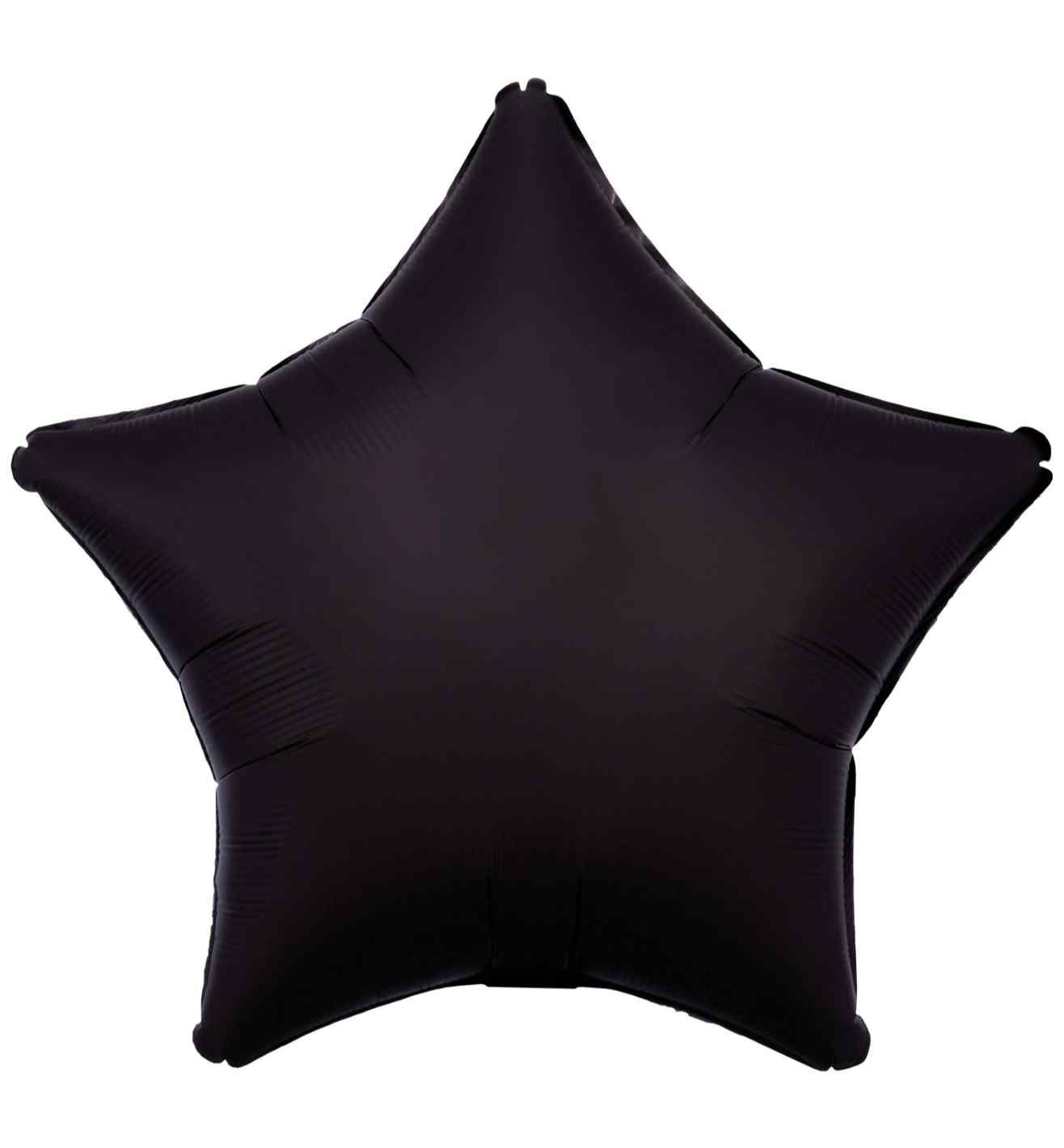 17" Amscan Silk Lustre Black Star Foil Balloon Packaged