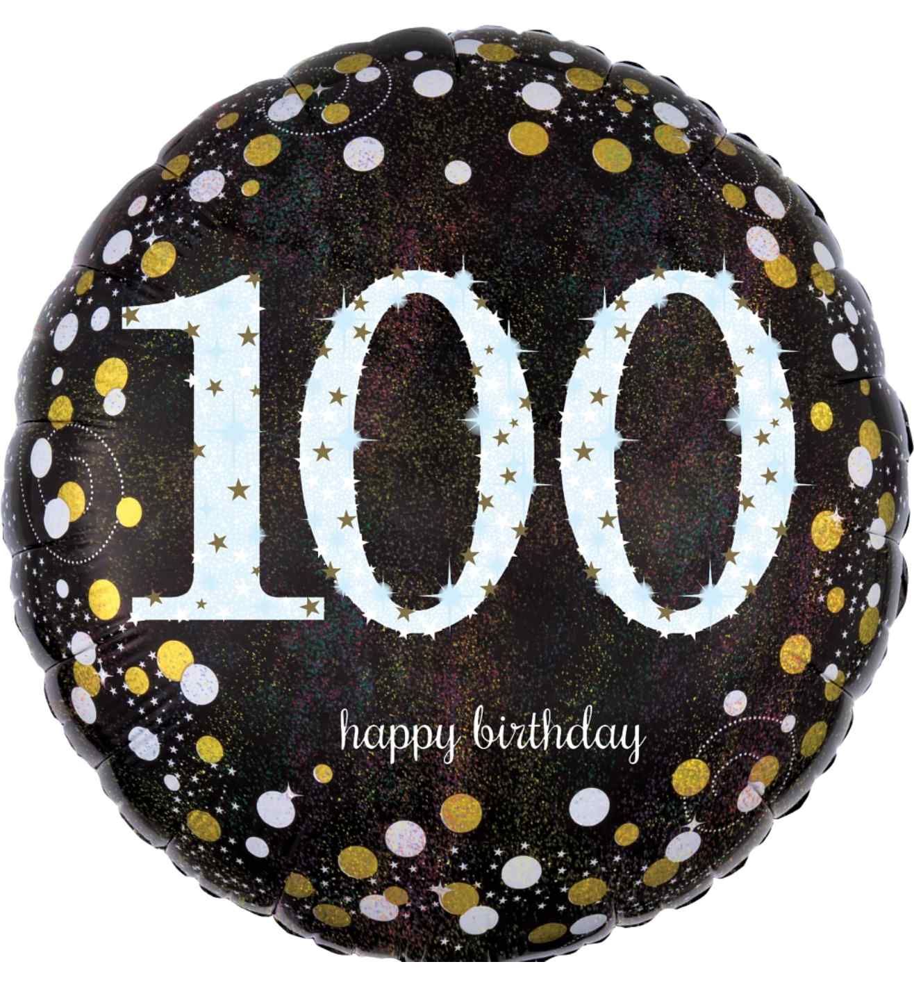 18" Gold Sparkling Celebration 100th Birthday Foil Balloon