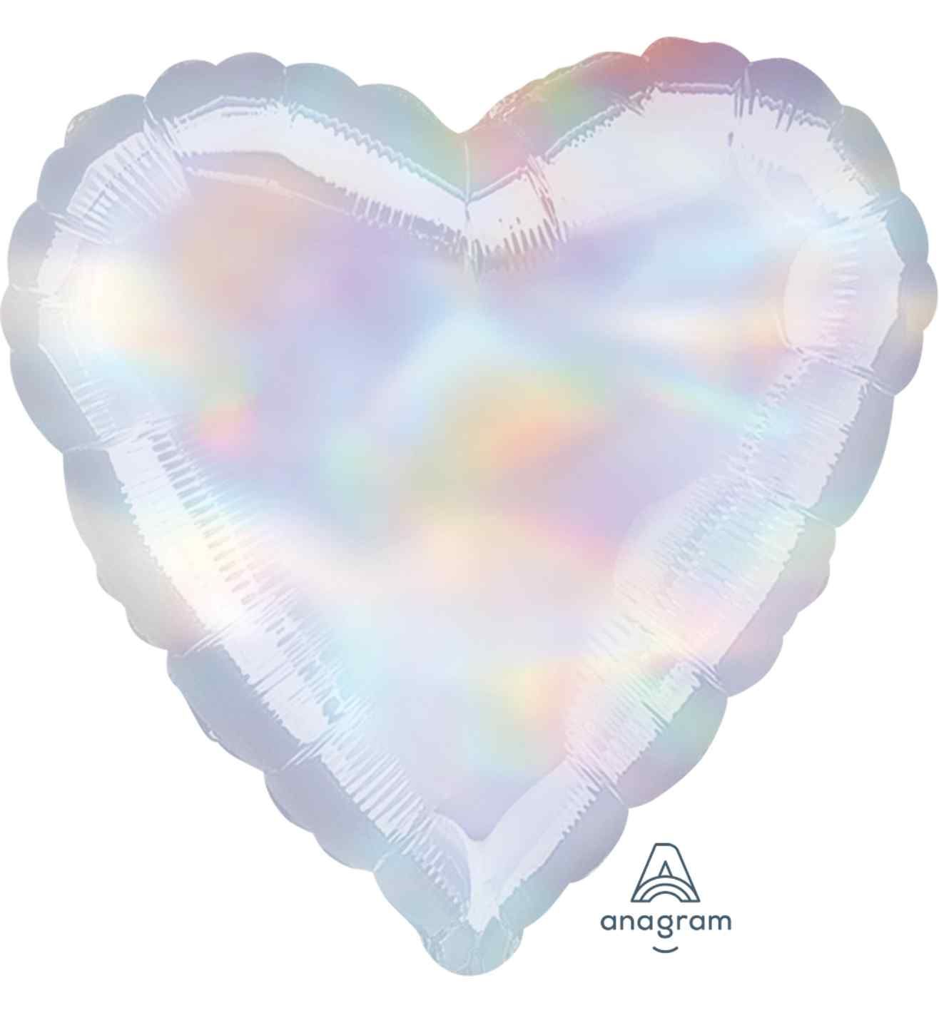 17" Iridescent Heart Foil Balloon