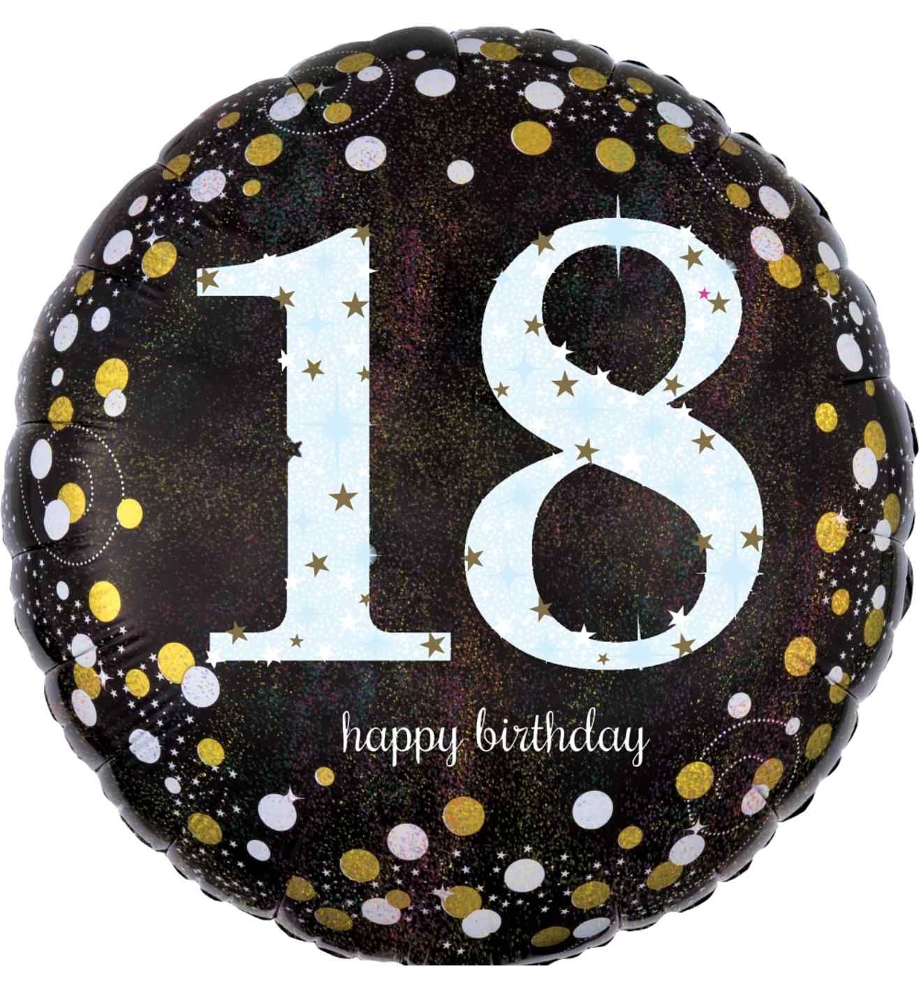 18" Gold Sparkling Celebration 18th Birthday Foil Balloon