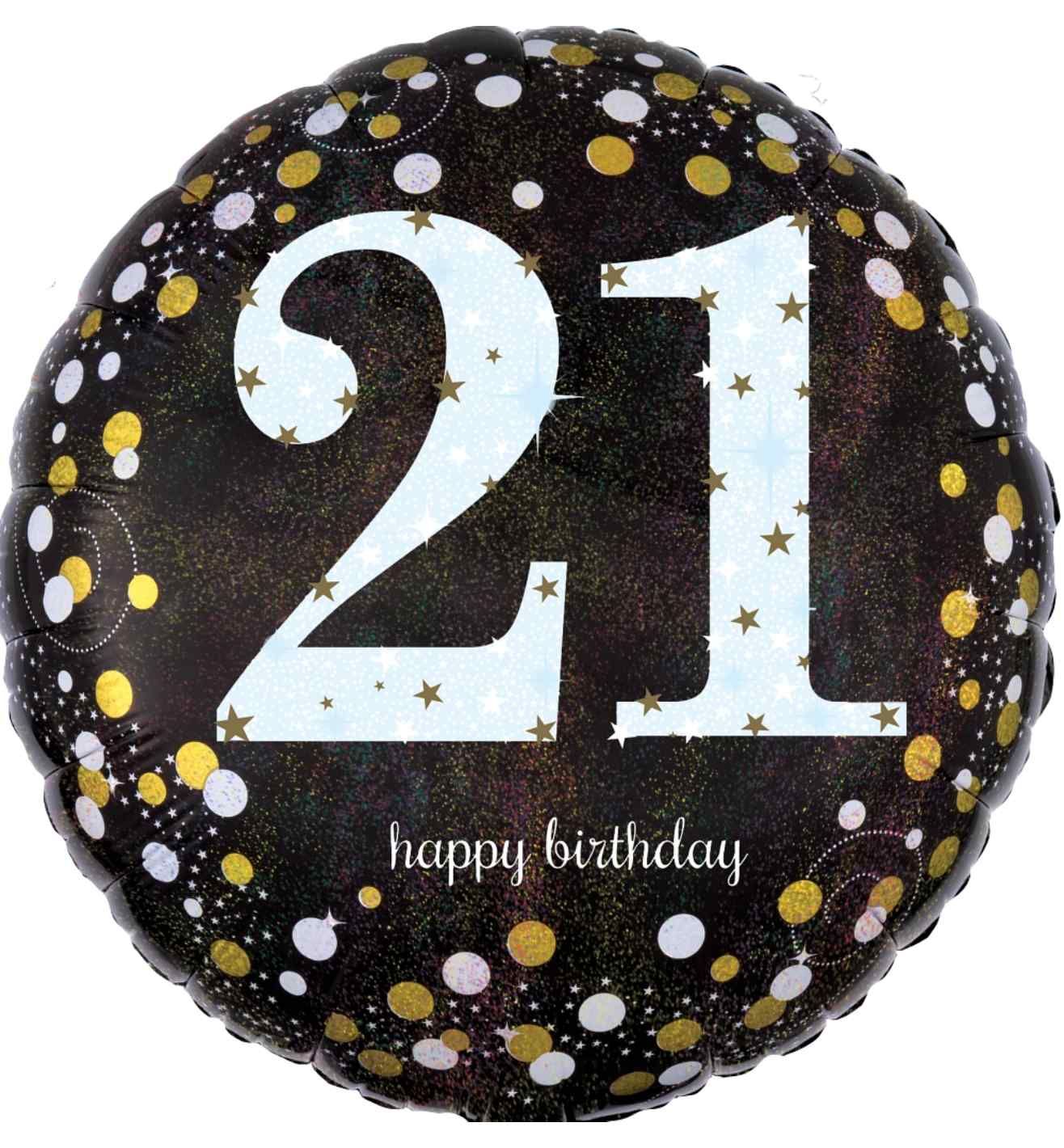 18" Gold Sparkling Celebration 21st Birthday Foil Balloon