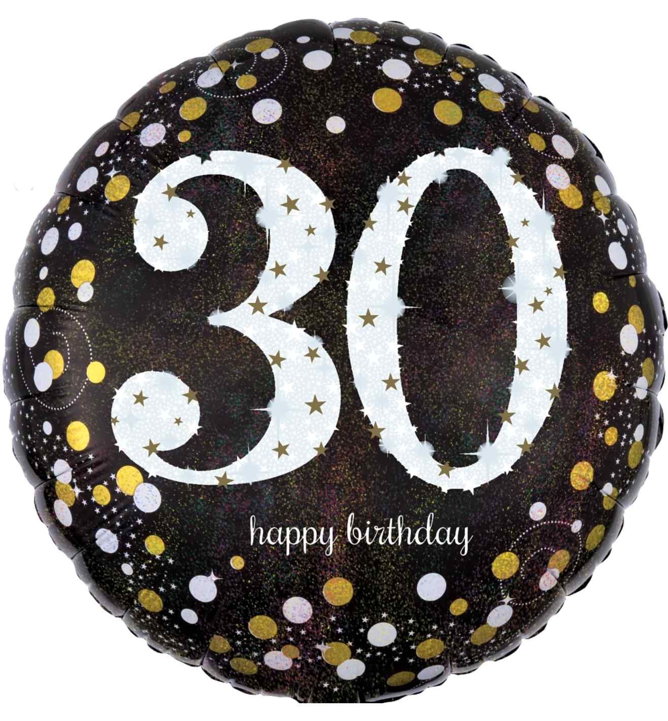 18" Gold Sparkling Celebration 30th Birthday Foil Balloon