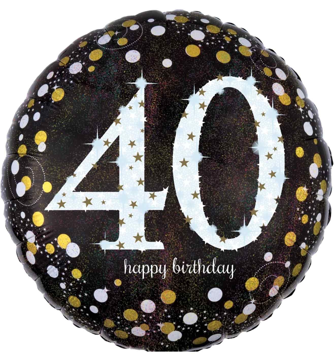 18" Gold Sparkling Celebration 40th Birthday Foil Balloon