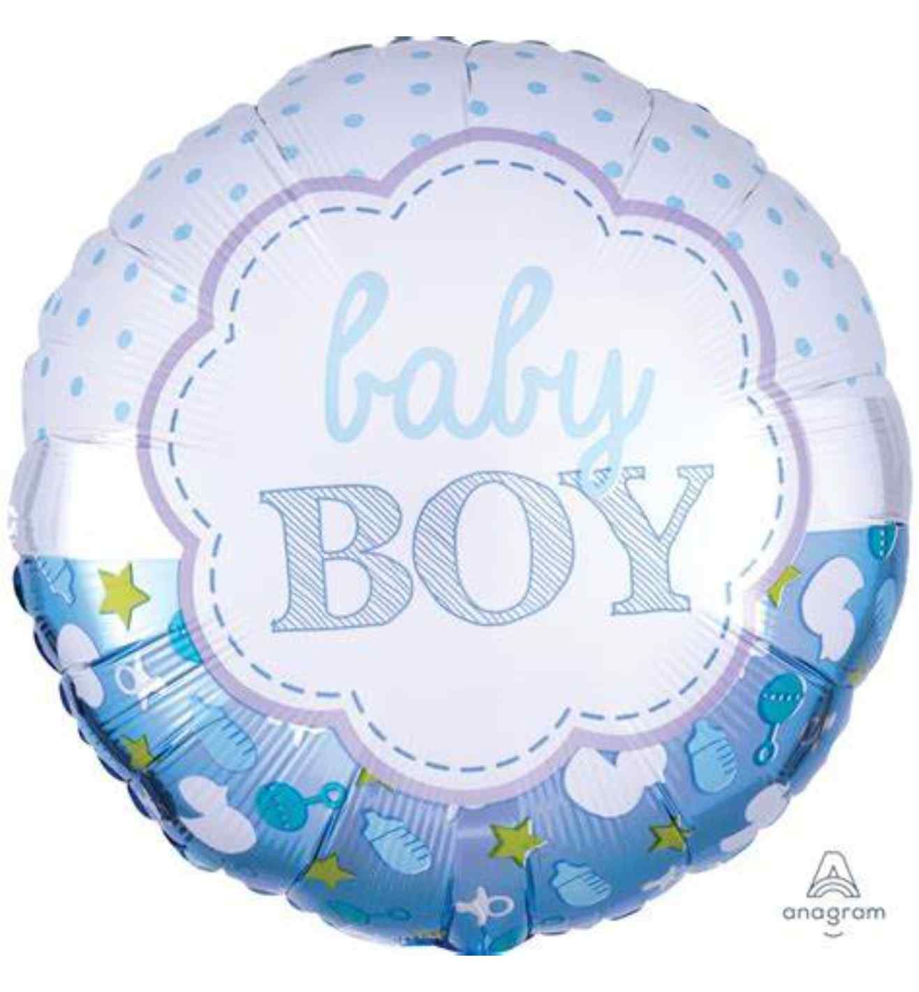 17" Anagram Baby Boy Scallop Foil Balloon