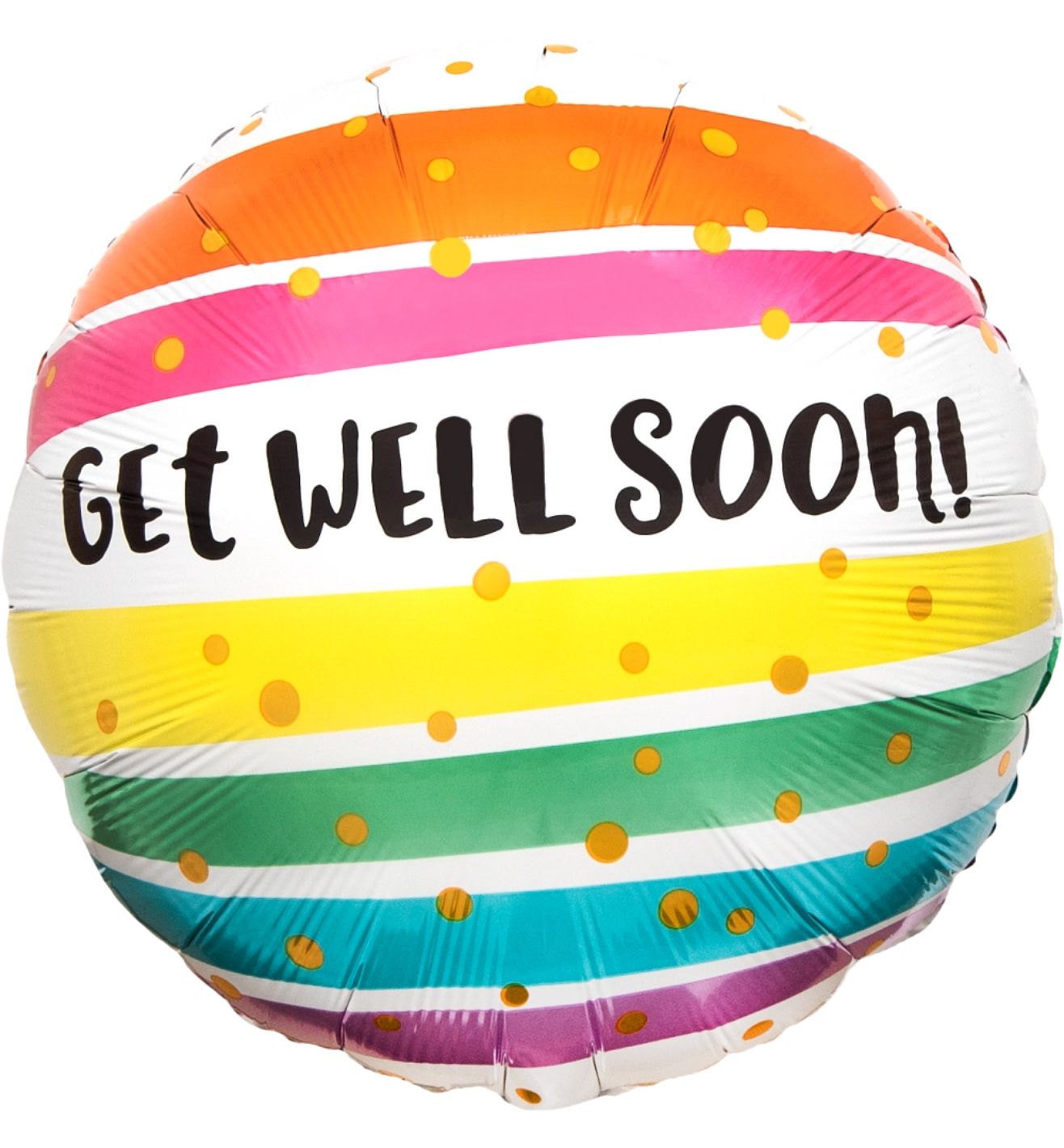 18" Get Well Bold Stripes Foil Balloon