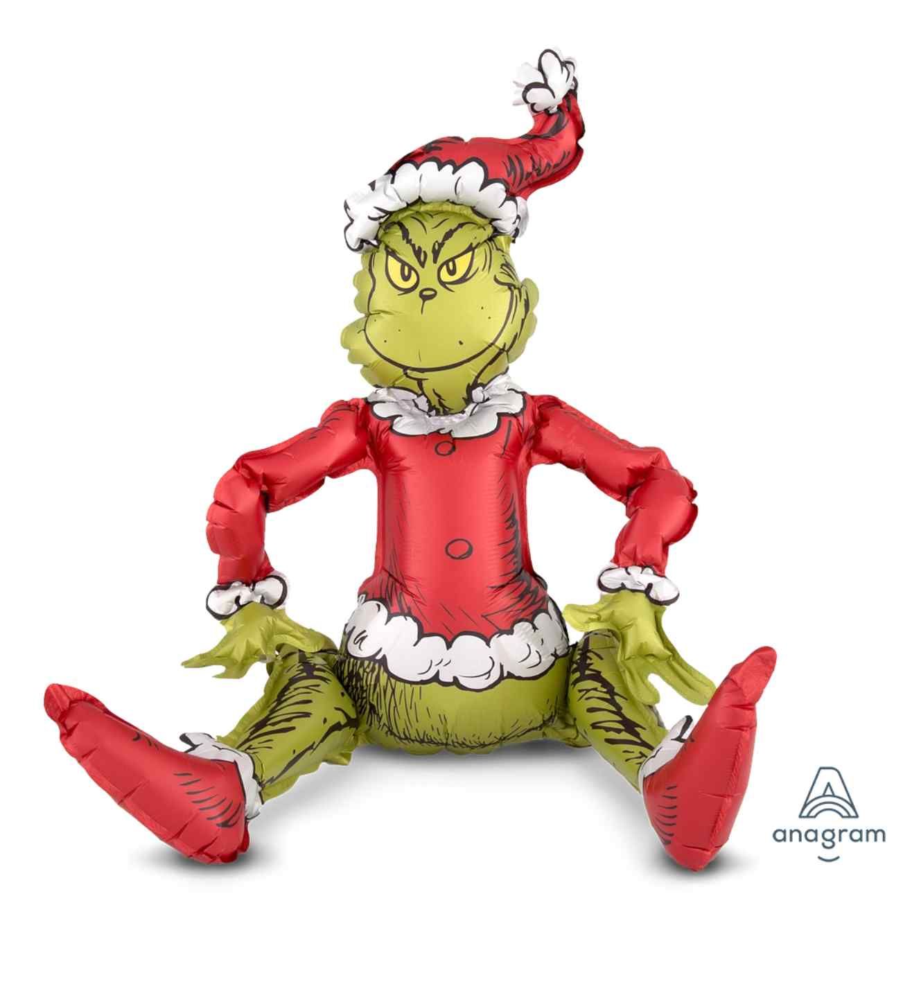 Sitting Sata Grinch Foil Multi Balloon