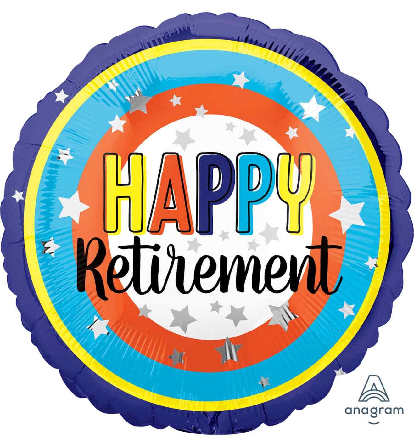 17" Anagram Happy Retirement Circles Foil Balloon