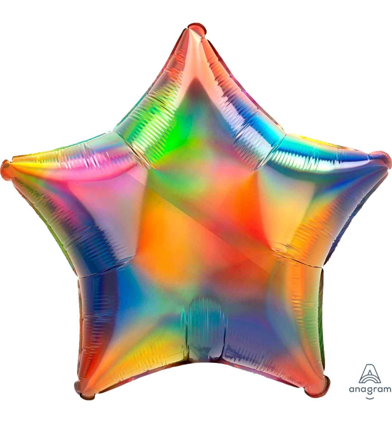 17" Rainbow Iridescent Star Foil Balloon