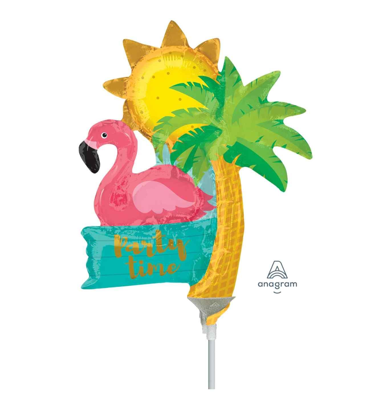 Mini Flamingo and Palm Tree Foil Balloon