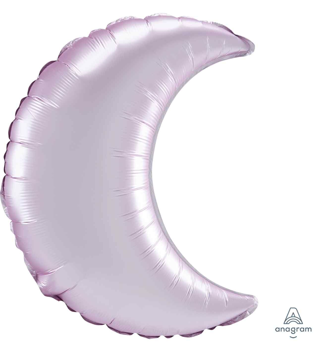 35" Pastel Pink Satin Luxe Crescent Foil Balloon 3ct