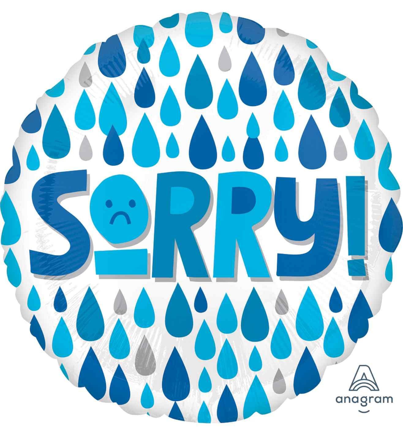 18" Sorry Raindrops Foil Balloon