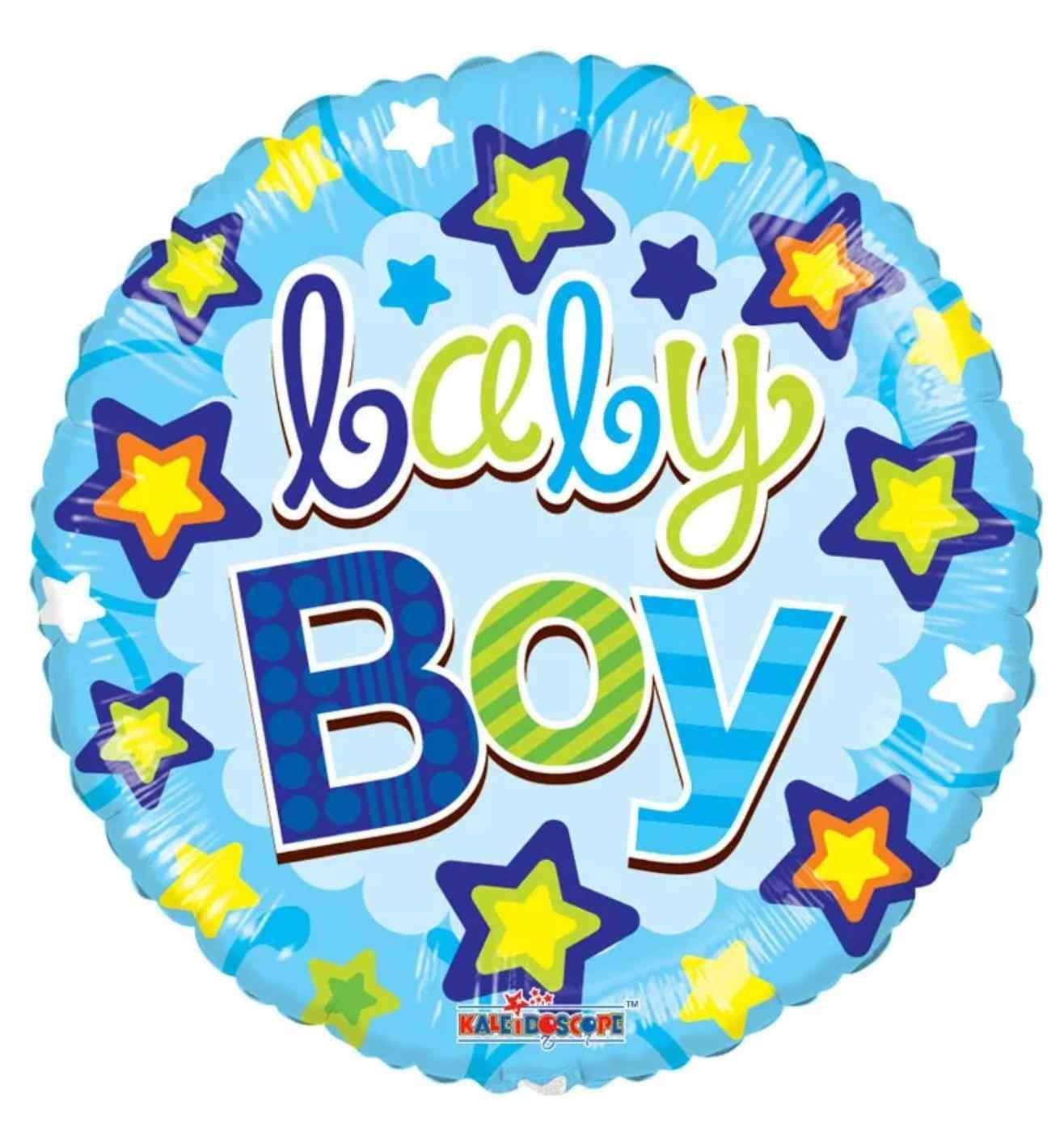 18" Baby Boy Stars Foil Balloon