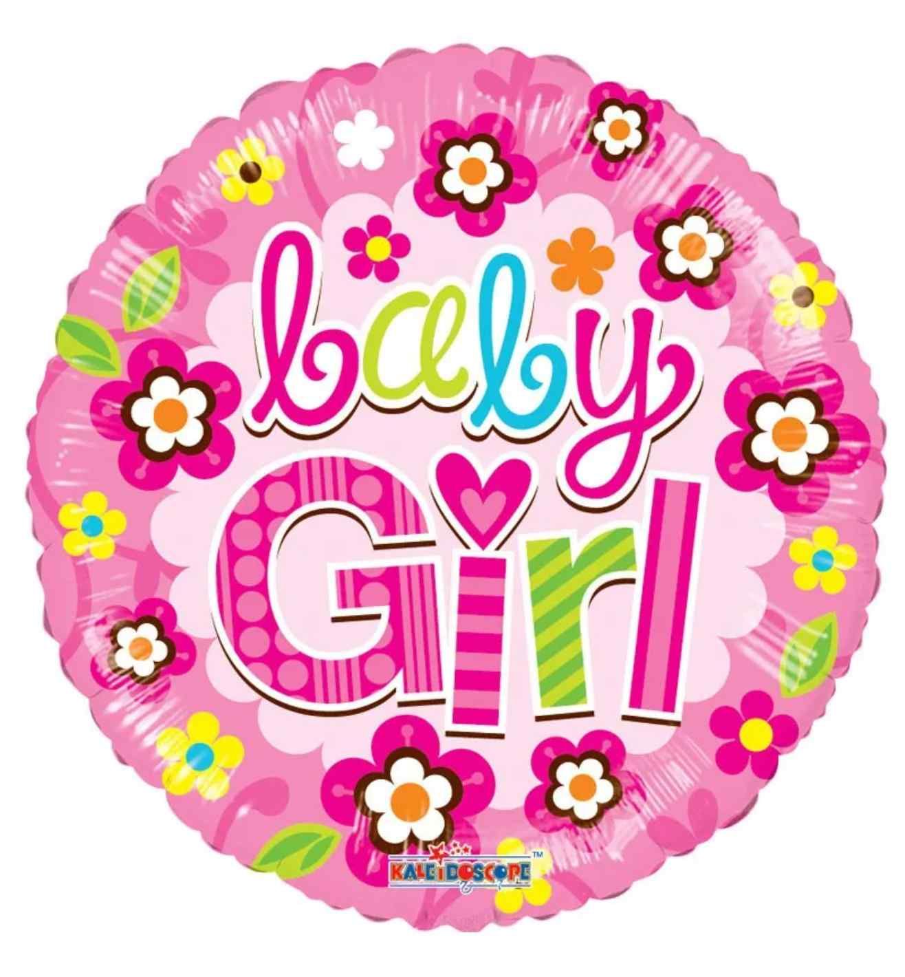 18" Baby Girl Flowers Foil Balloon