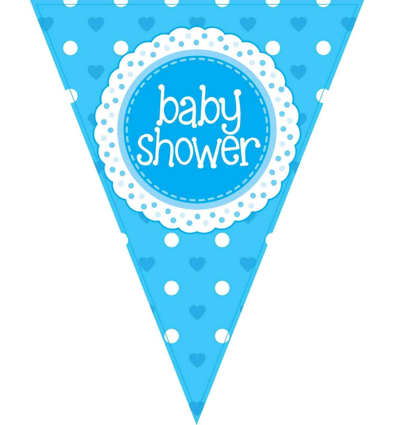 3.9m Oaktree 'Baby Shower' Blue Bunting