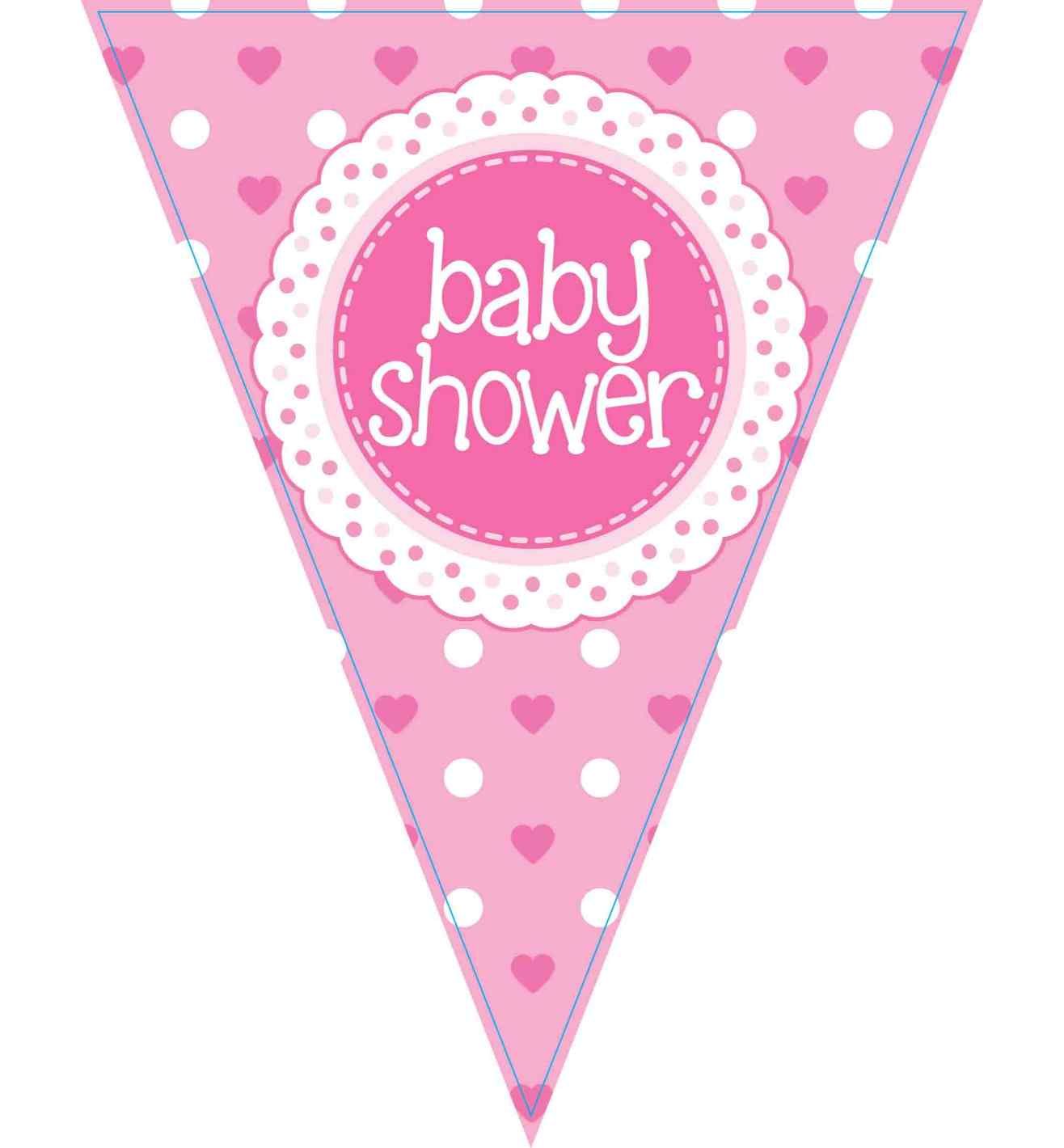 3.9m Oaktree 'Baby Shower' Pink Bunting