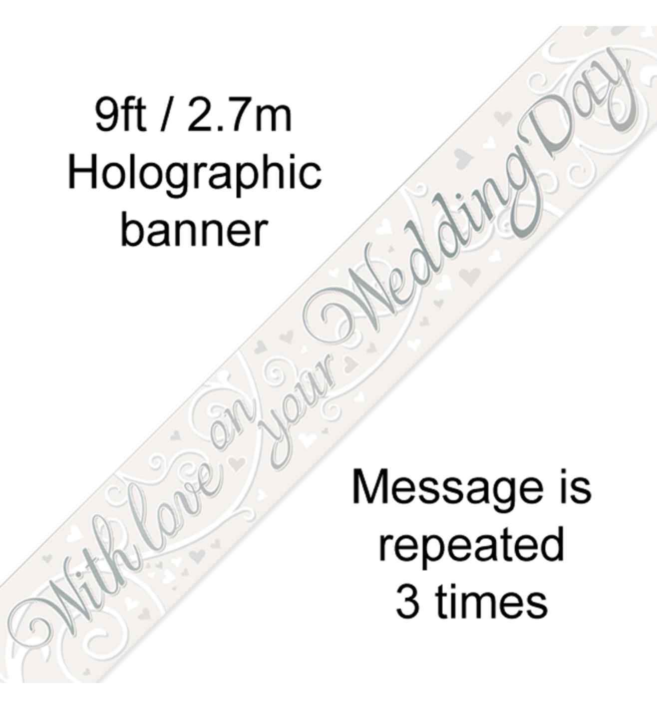 9ft Oaktree 'With Love On Your Wedding Day' Holo Banner