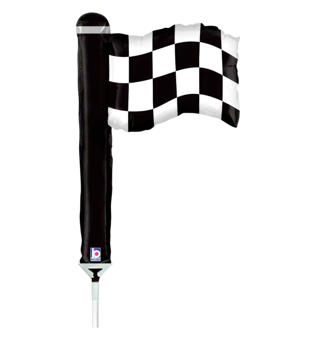 Mini  Checkered Flag Betallic Foil Balloon