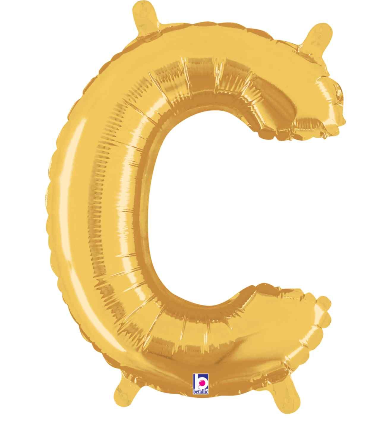 14" Gold Letter C Grabo Foil Balloon.